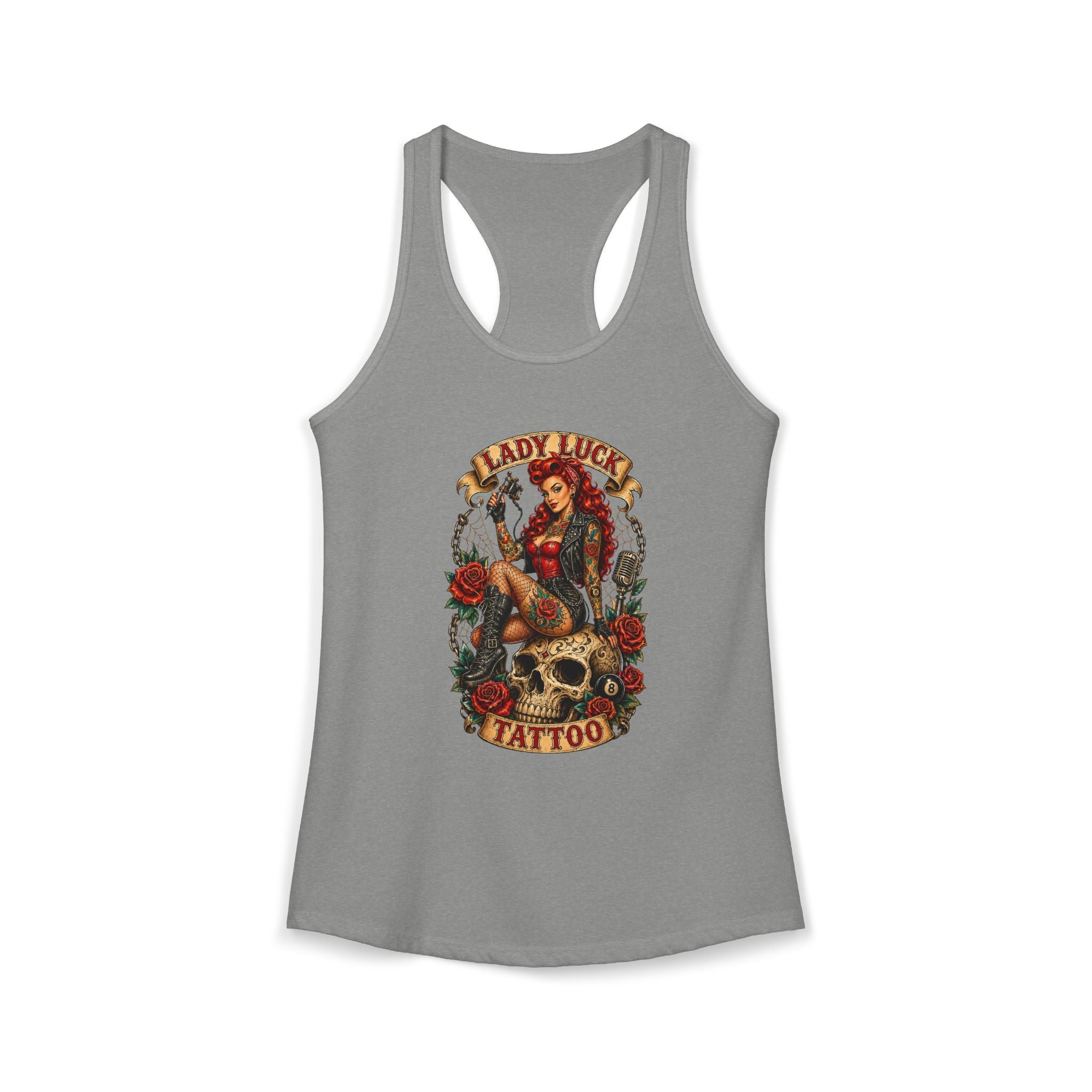 Lady Luck Tattoo Skull Queen Women’s Racerback Tank
