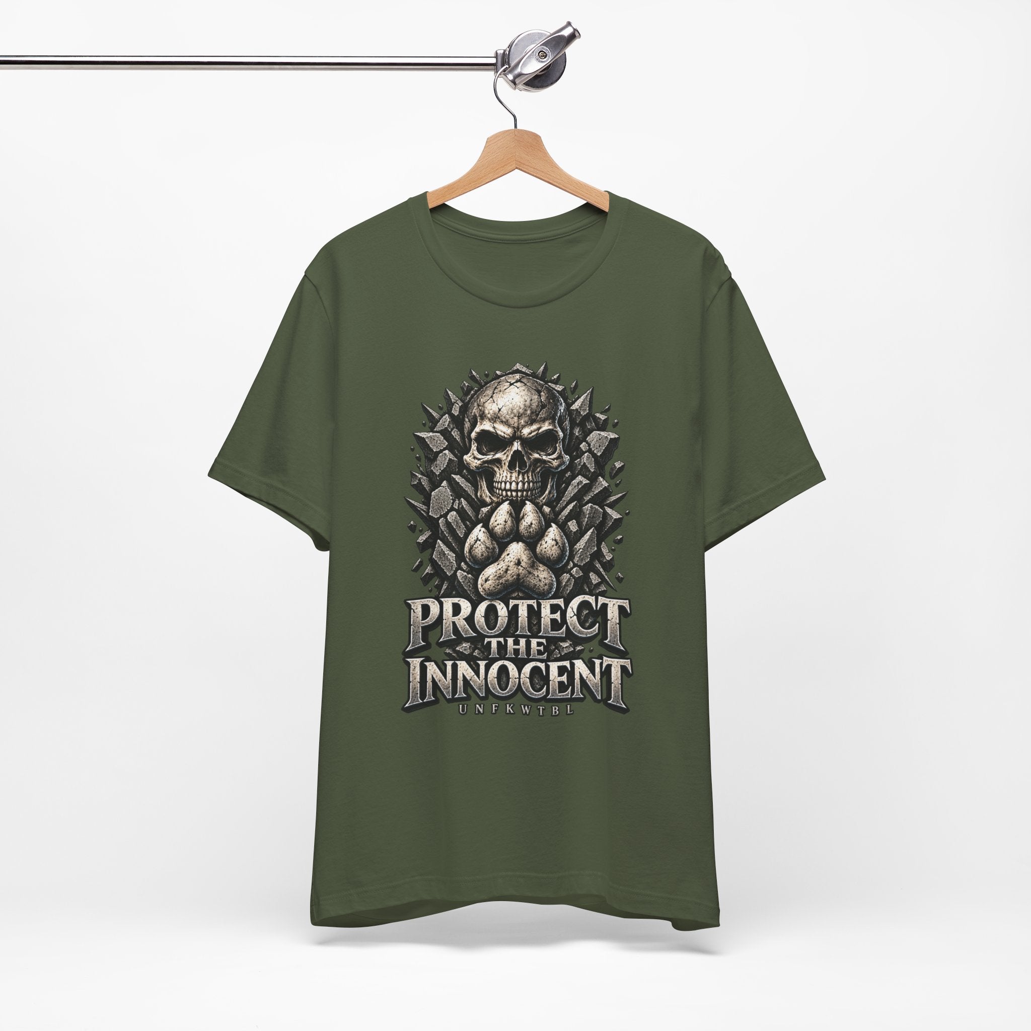 Protect the Innocent Skull Tee — "Harm Them... Answer For It." Statement T-Shirt