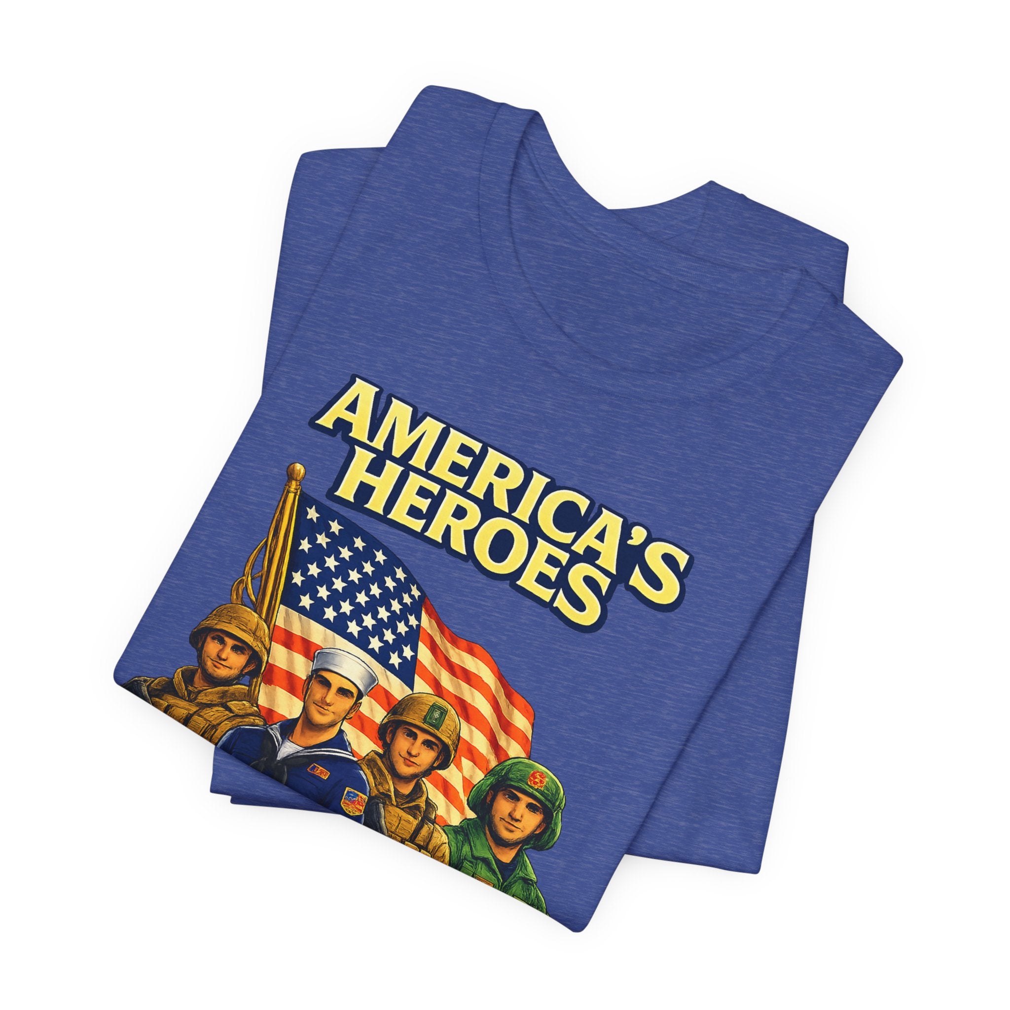 America's Heroes T-Shirt — Patriotic Military Vintage Graphic Tee