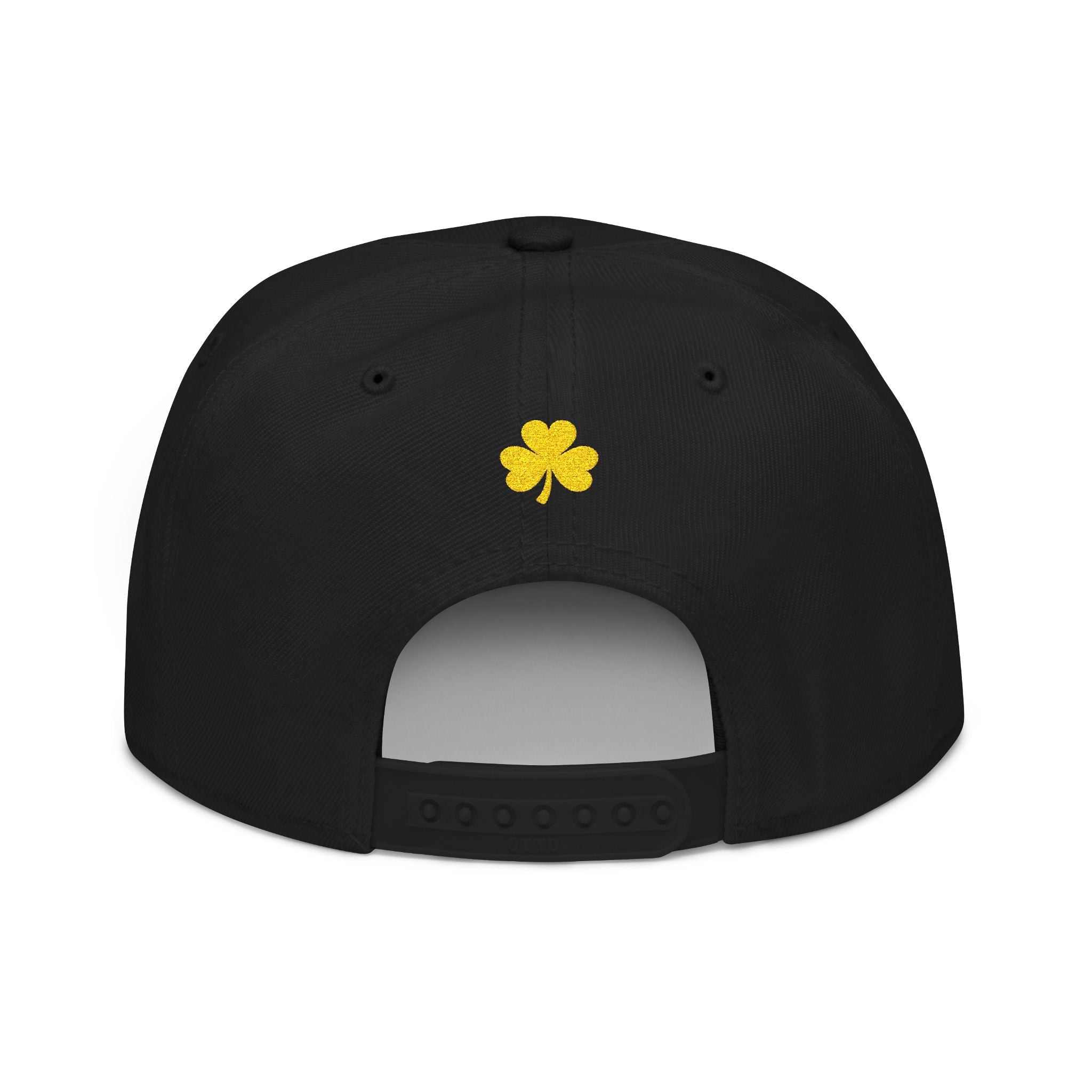Embroidered Clover Snapback Hat — Lucky Shamrock Patch with American Flag
