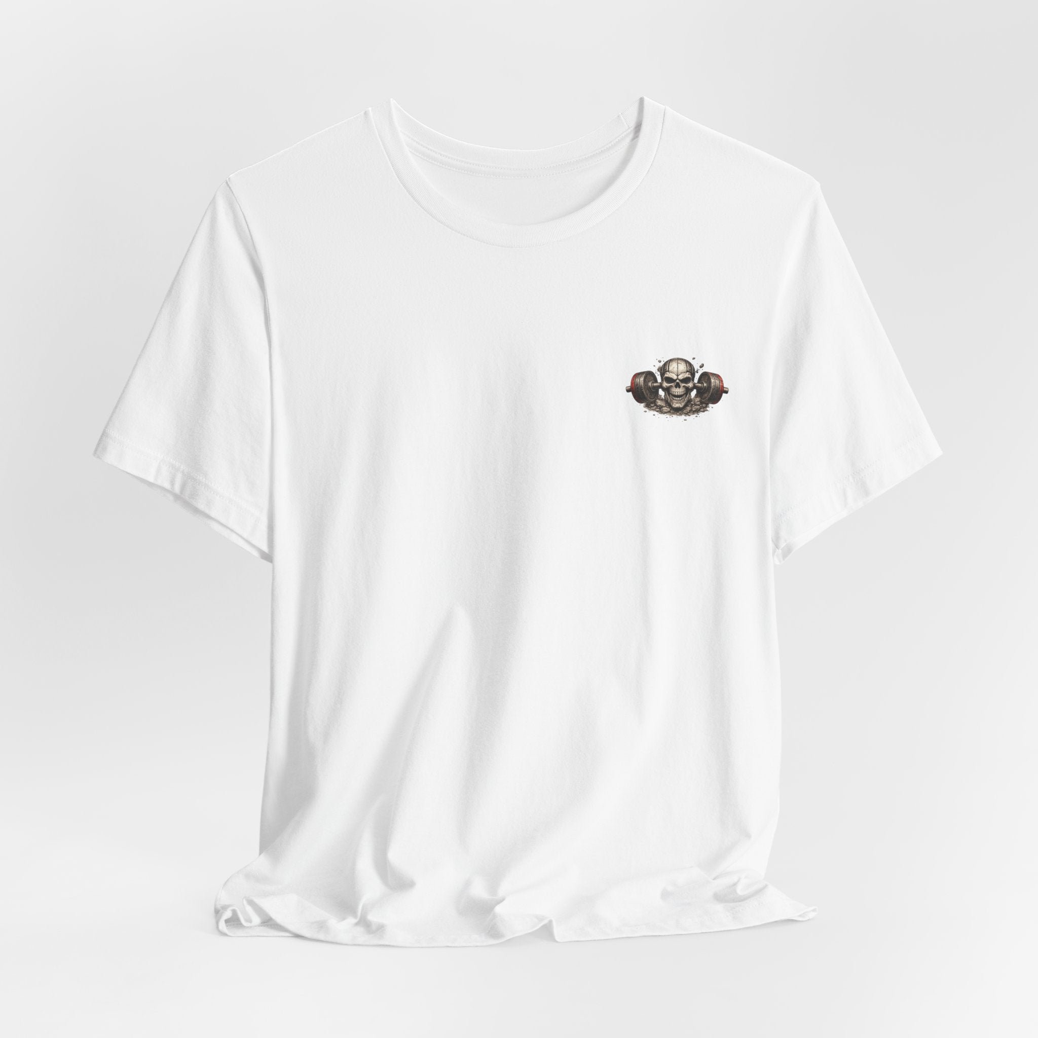 Weightlifting Tee — Vintage Bench Press Skull Design (UNFKWTBL)