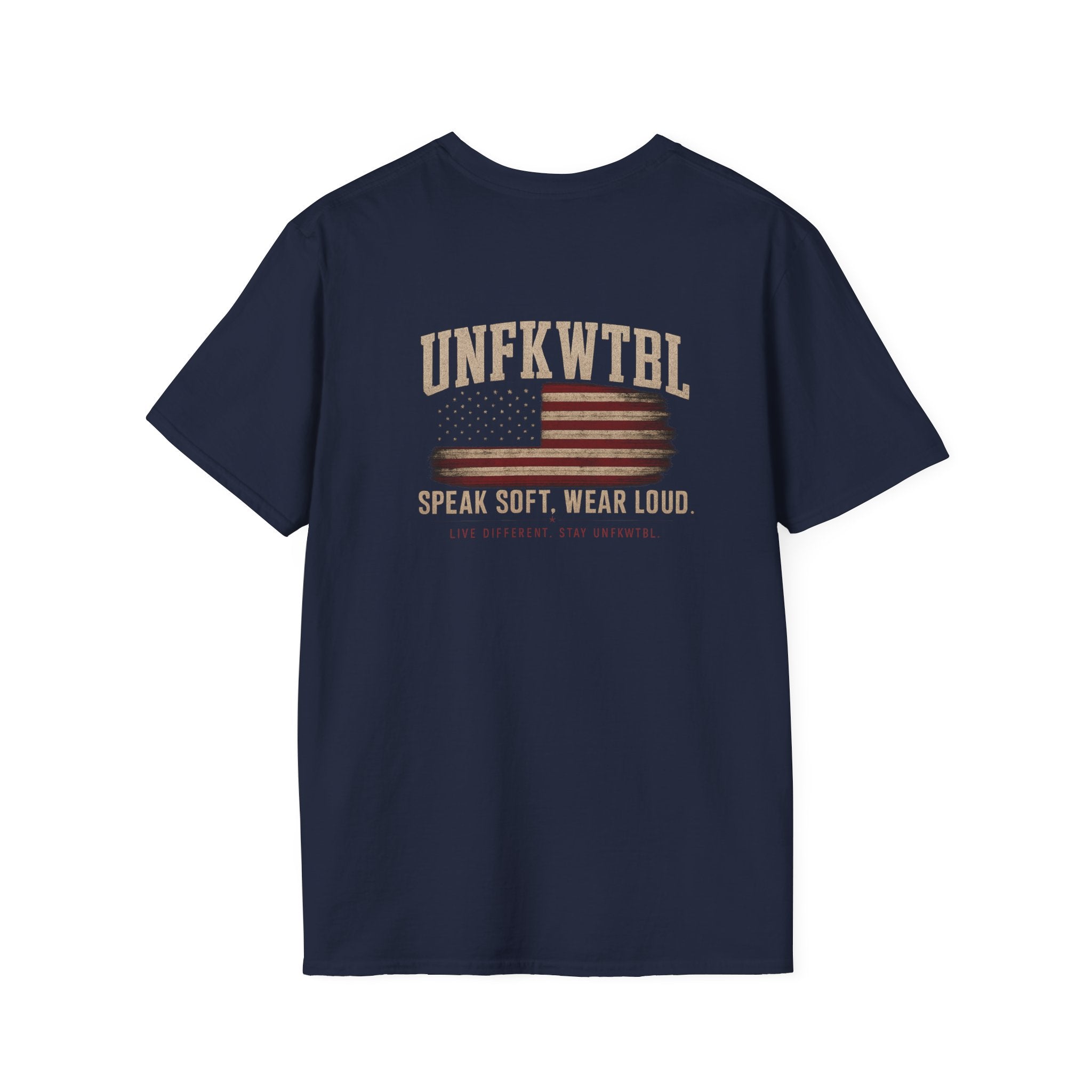 Unfkwtfl Flag Shield T-Shirt — Vintage American Patriotic Tee
