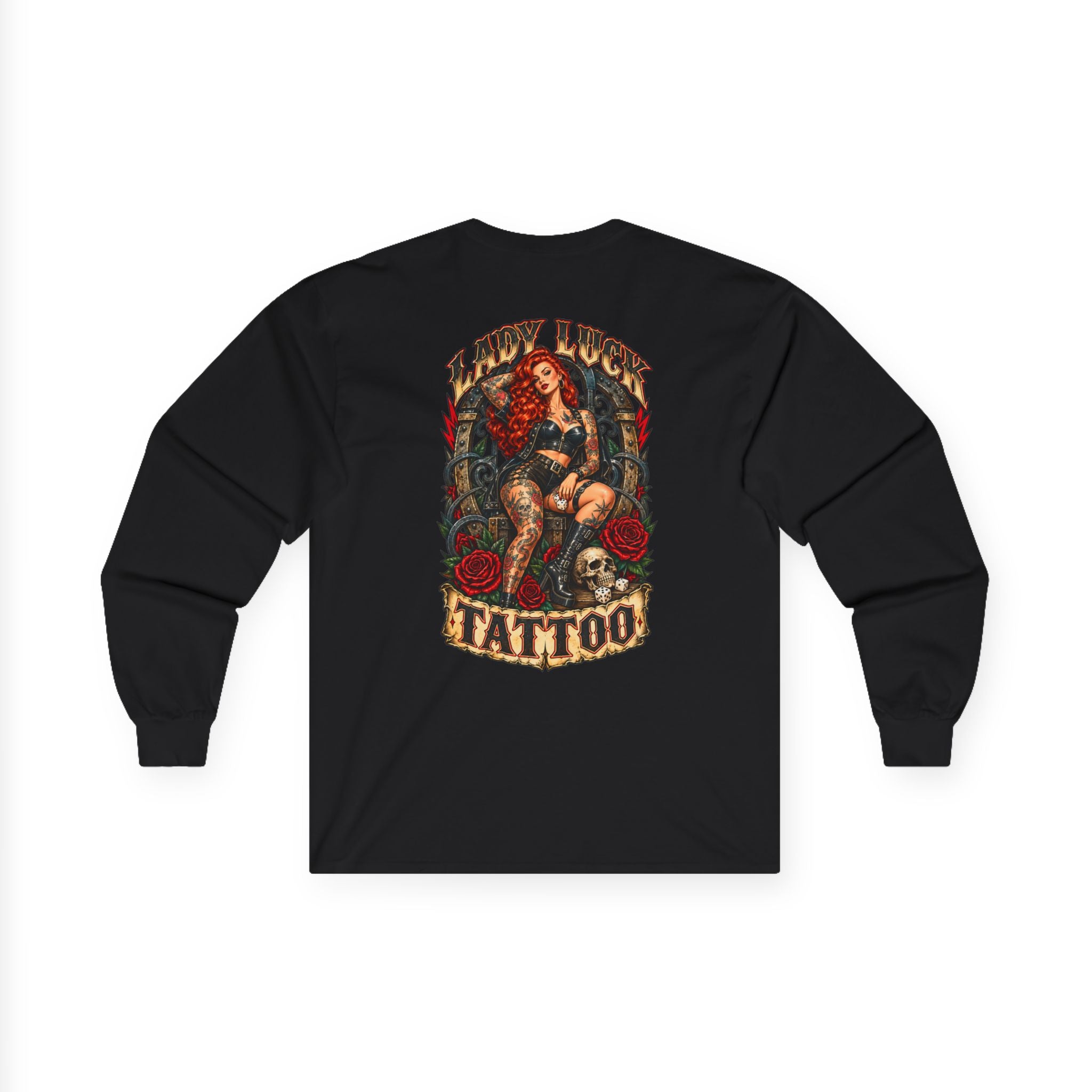 Lady Luck Tattoo Rebel Pinup Long-Sleeve Tee