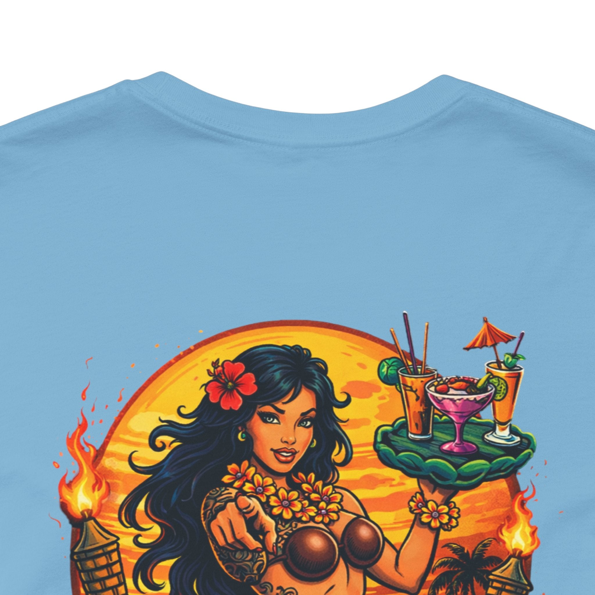 Hawaiian Hula Mermaid T‑Shirt — "Drink Hard Stay Unfwktbl" Tropical Bar Tee