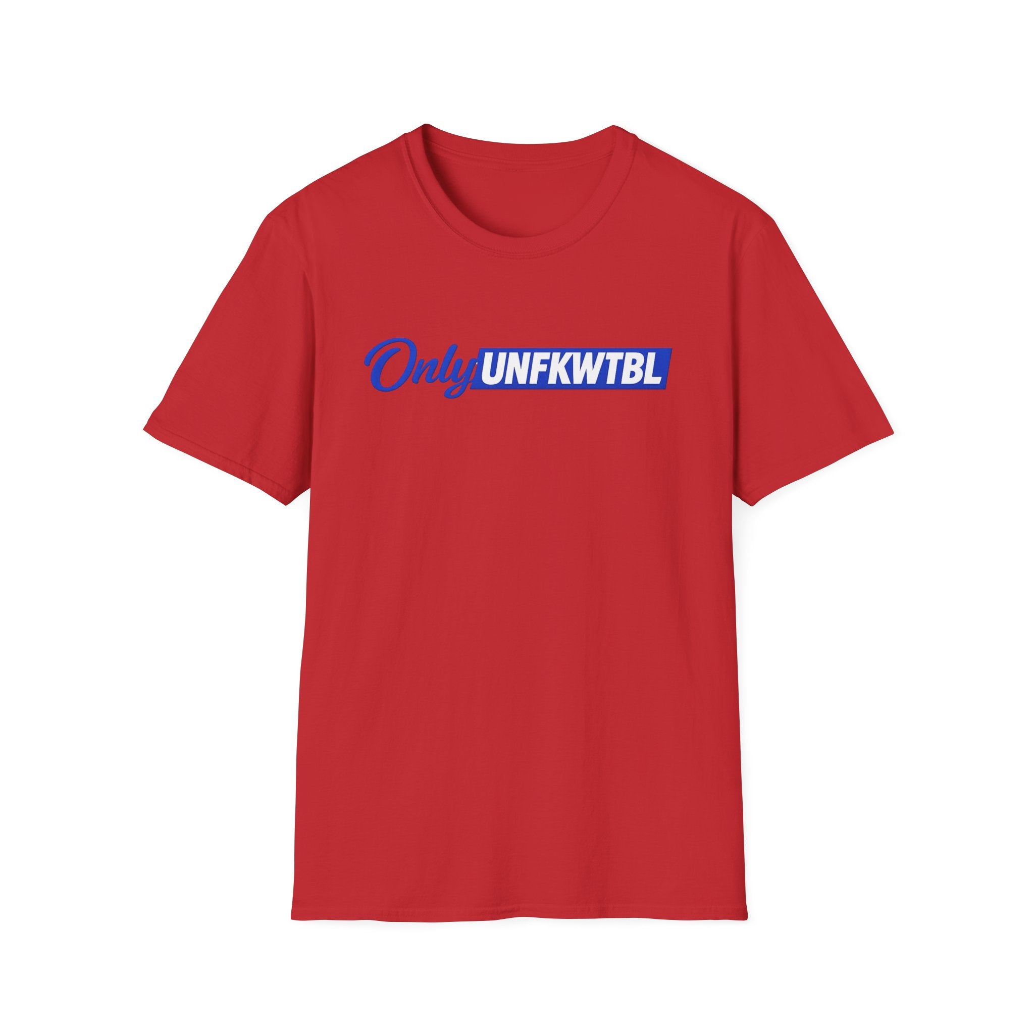 T-Shirt — "Only UNFKWTBL" Blue Script Logo Tee