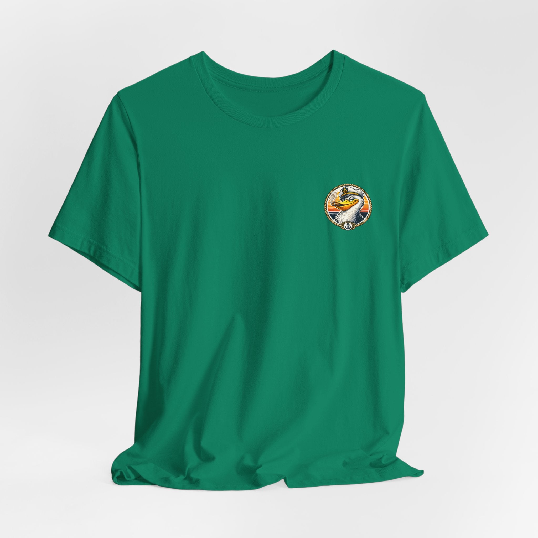 Duck Captain Graphic Tee — Sailor Duck Drinking Rum Retro Beach Shirt
