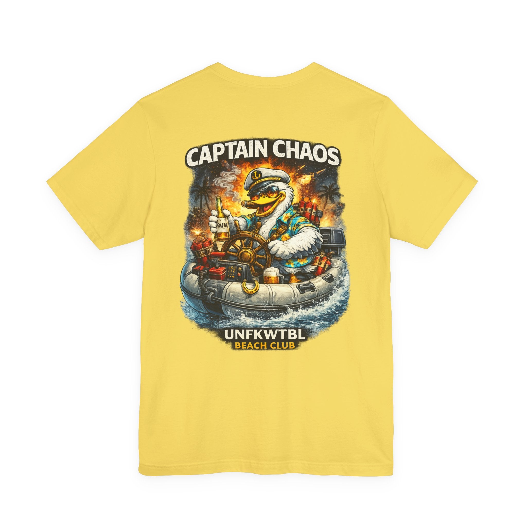 Captain Chaos Tee — Retro Beach Club Duck Graphic T‑Shirt