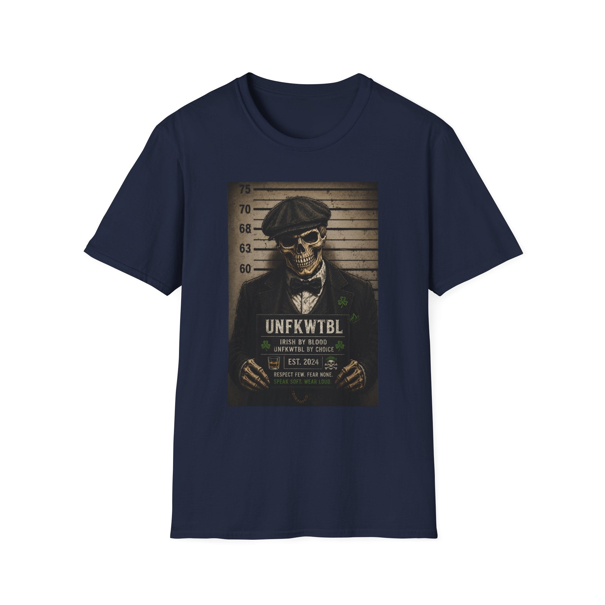 Skull Mugshot T-Shirt — Vintage Peaky Blinders Skeleton Graphic Tee