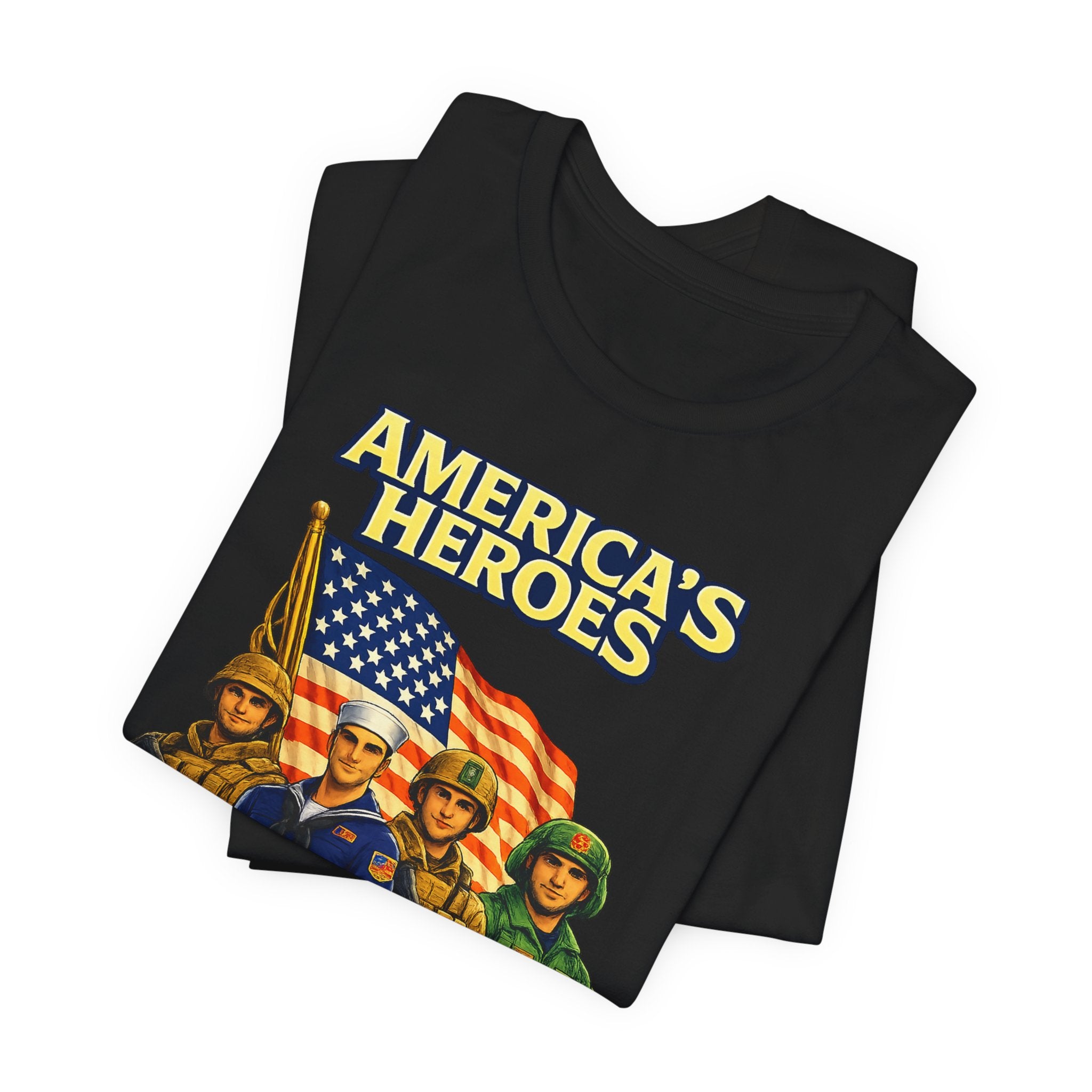 America's Heroes T-Shirt — Patriotic Military Vintage Graphic Tee