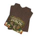 Straight Out of Dublin Irish Pub T-Shirt — St. Patrick’s Day Skeleton Pint Tee