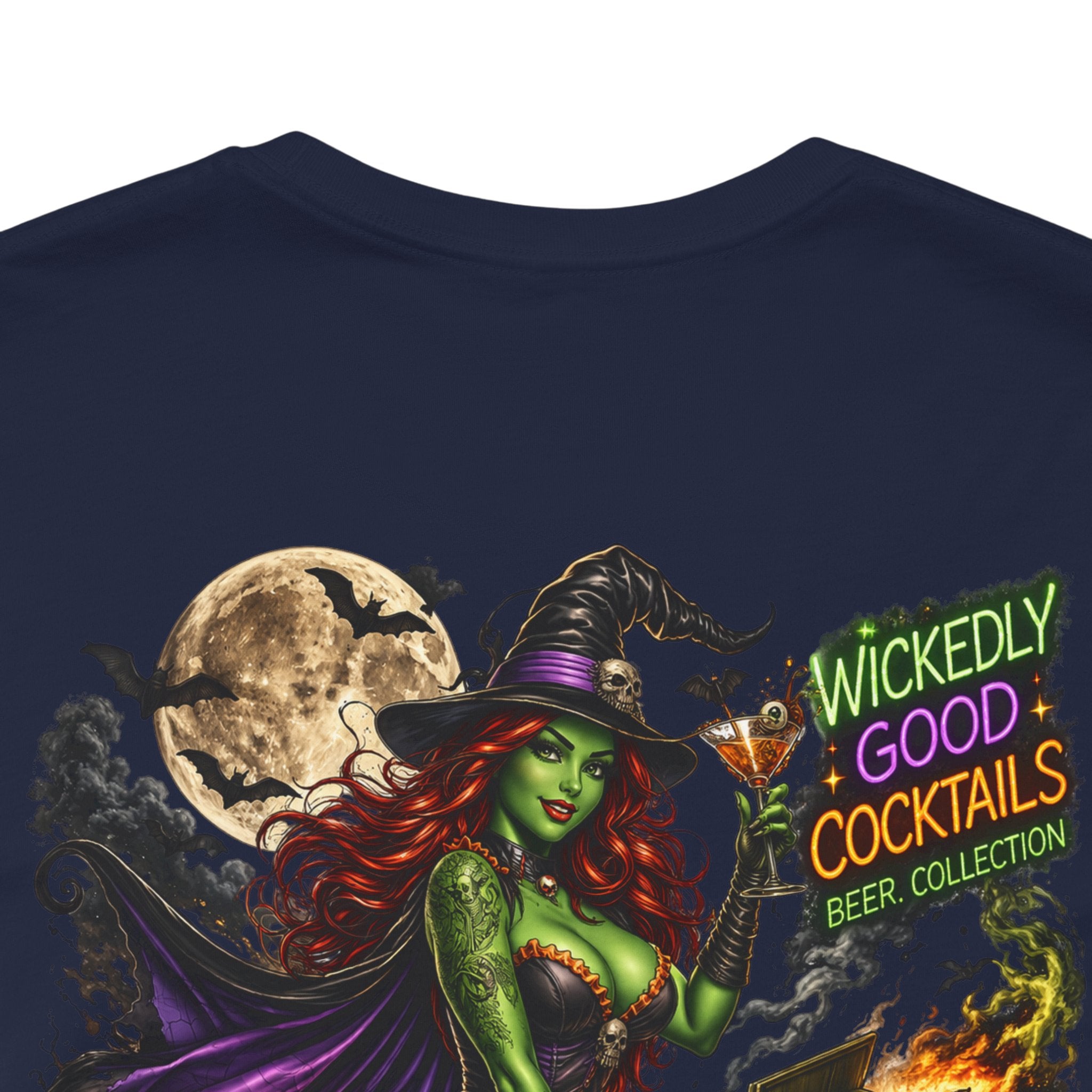 Wickedly Good Cocktails Witch T‑Shirt — Halloween Pinup Witch Tee