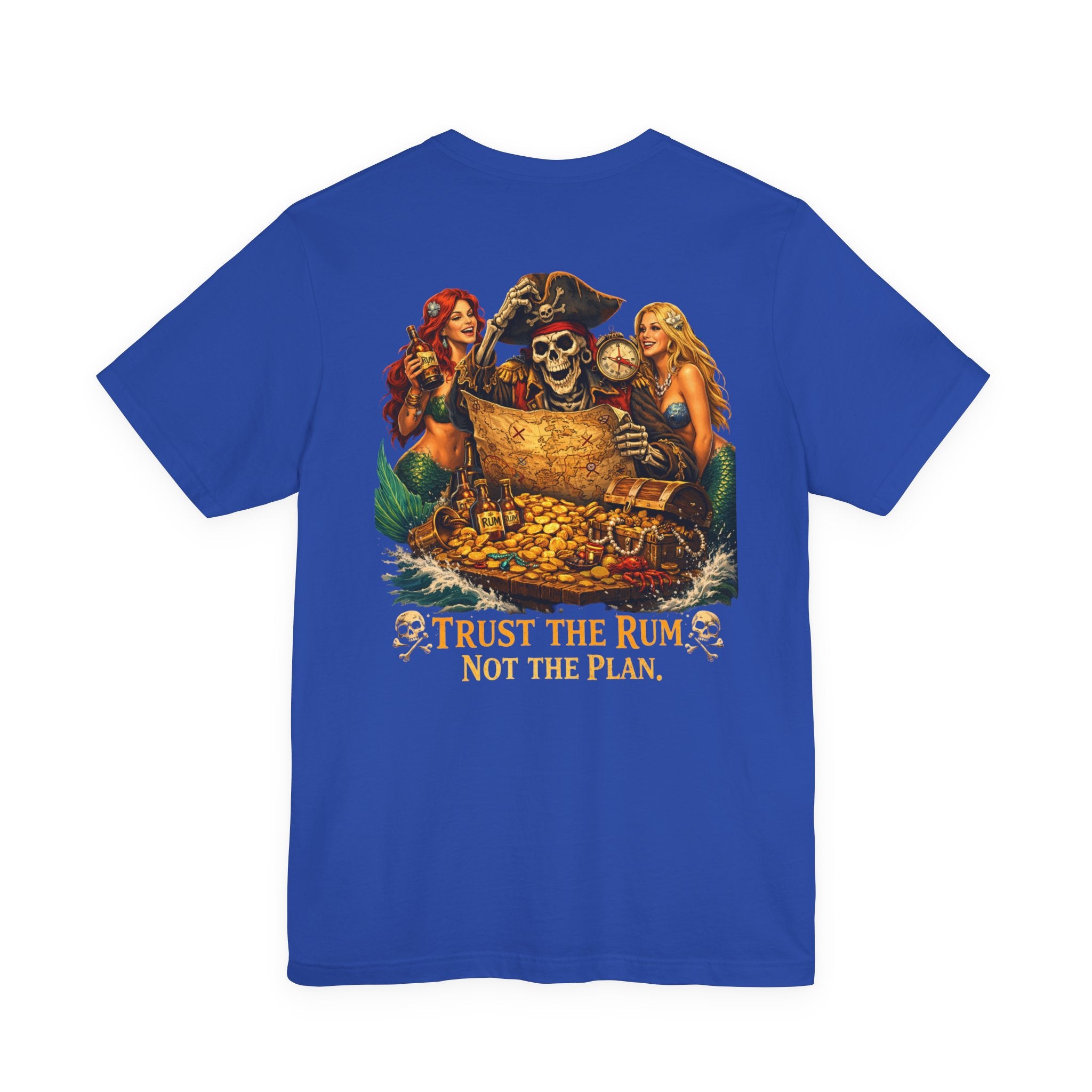 Pirate Skull Treasure Tee – "Trust the Rum Not the Plan"