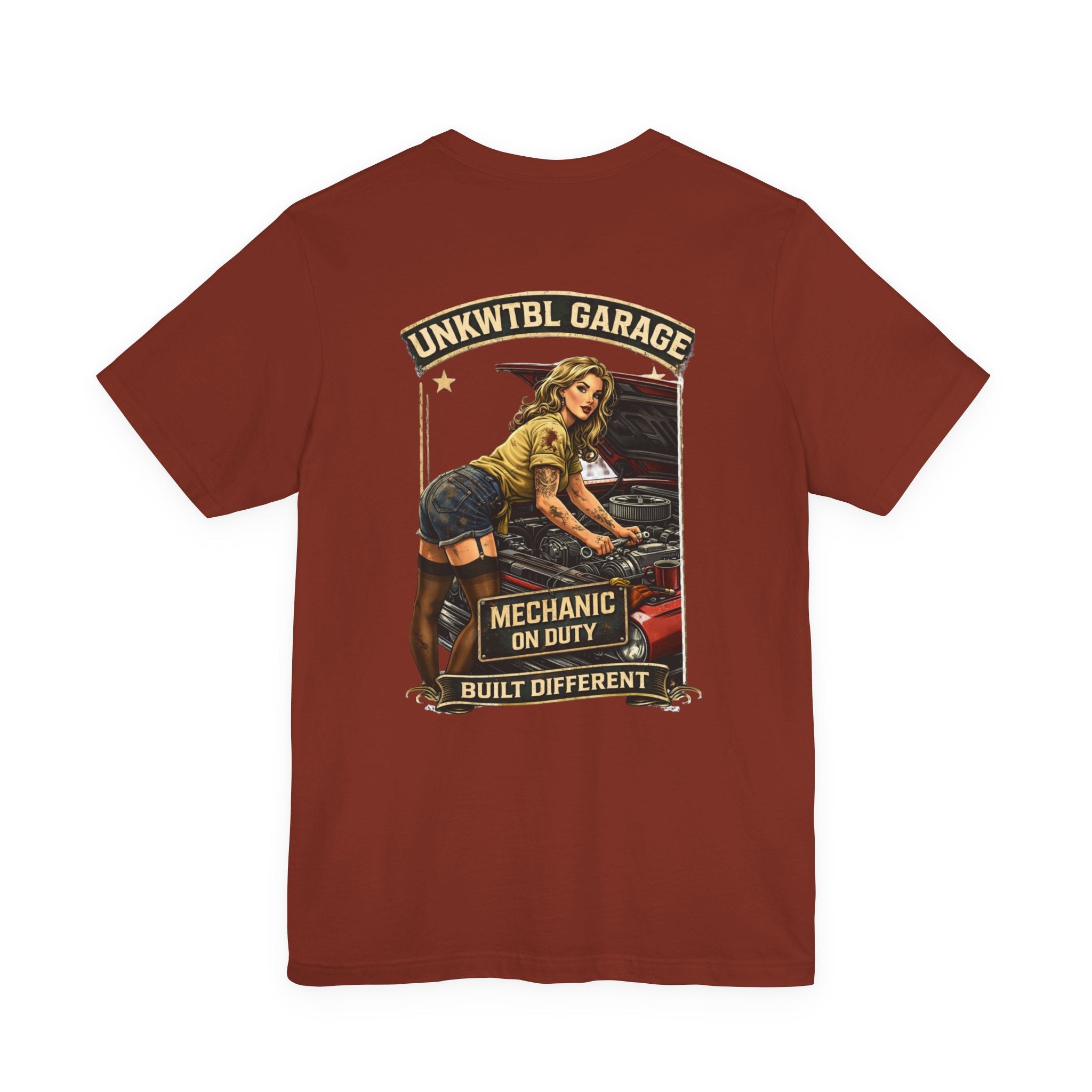 Mechanic On Duty Tee — Retro Pinup Garage T-Shirt