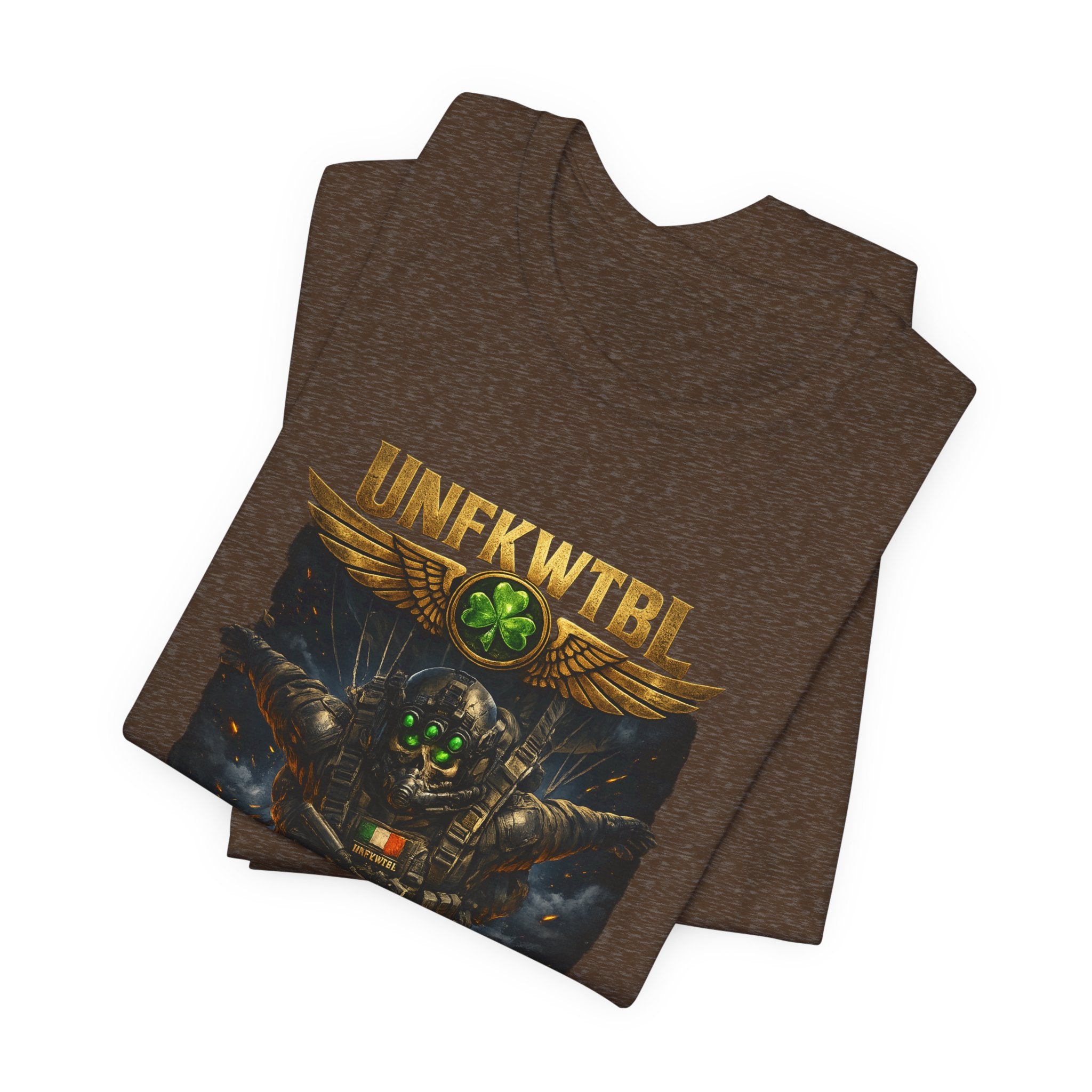 Military Mech Combat T‑Shirt — 'UNFKWTBL' Sci‑Fi Armor Design