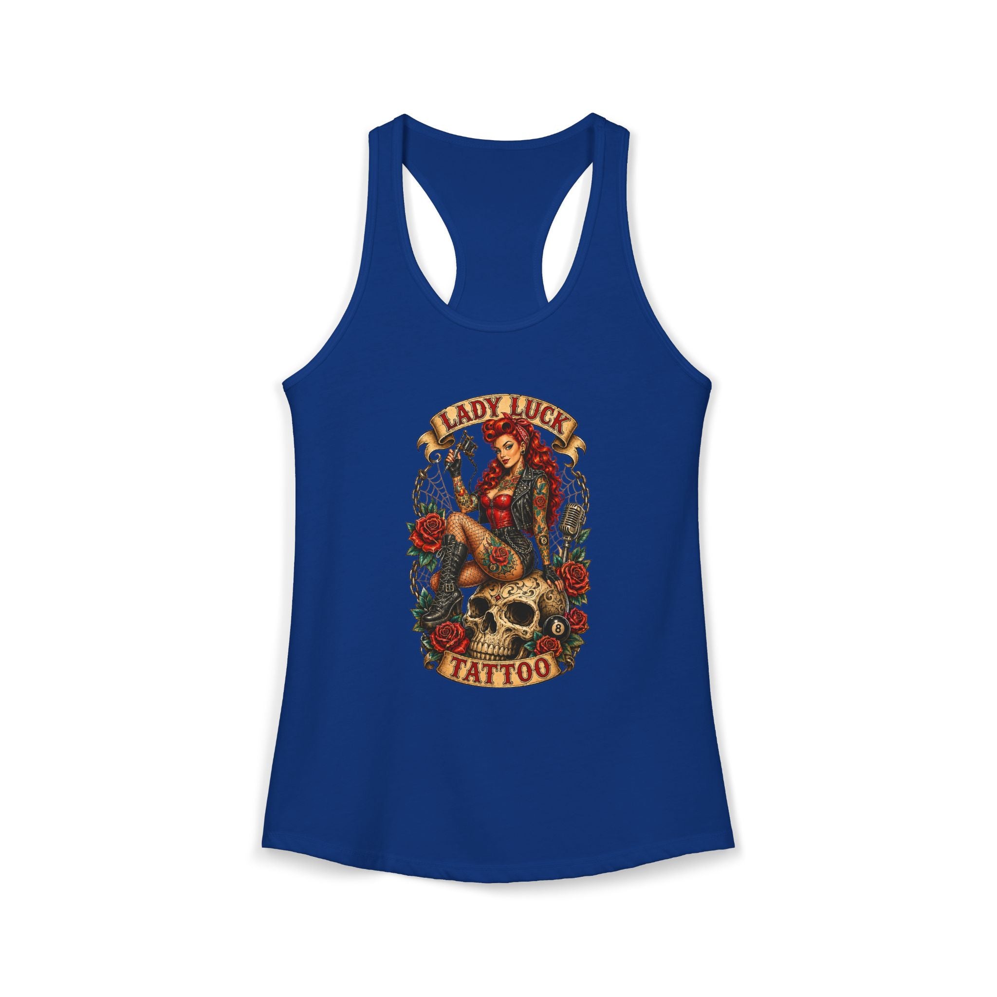 Lady Luck Tattoo Skull Queen Women’s Racerback Tank