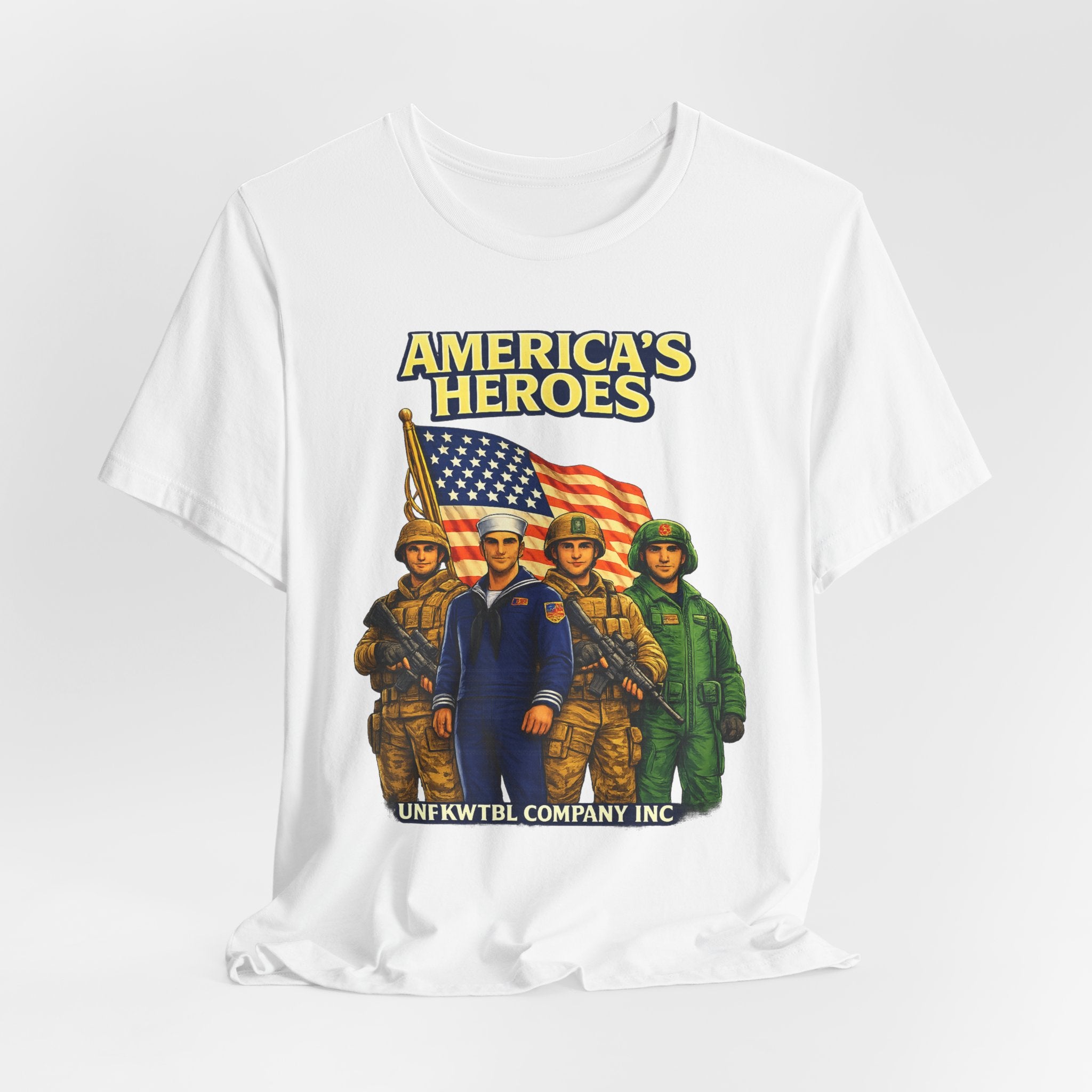 America's Heroes T-Shirt — Patriotic Military Vintage Graphic Tee