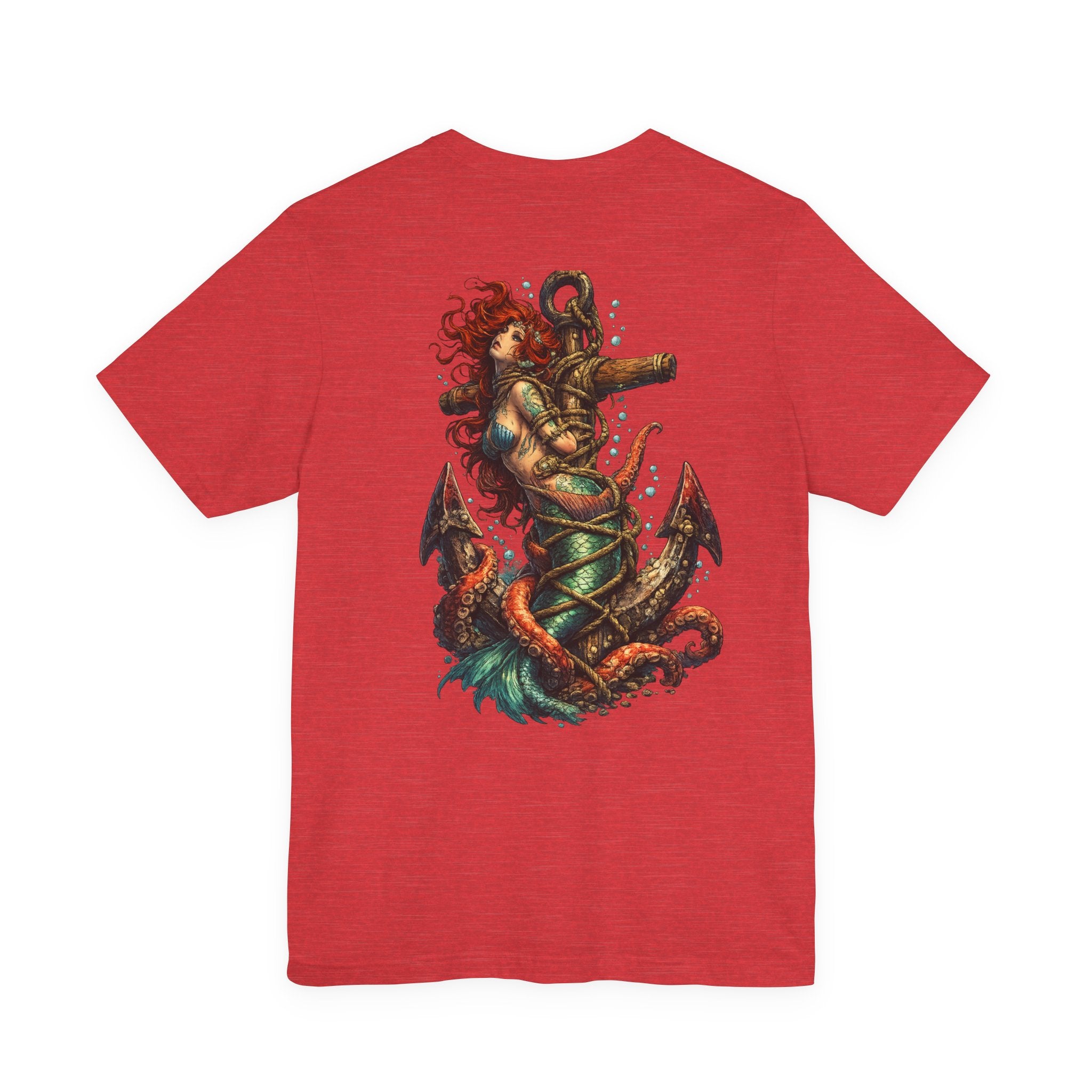 Mermaid Anchor Graphic Tee — Vintage Nautical Octopus Design