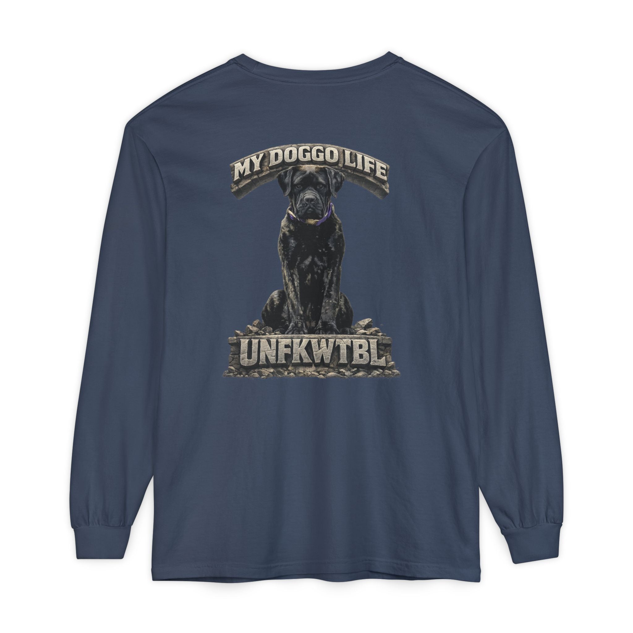 Long Sleeve T-Shirt — "My Doggo Life" Black Dog Graphic