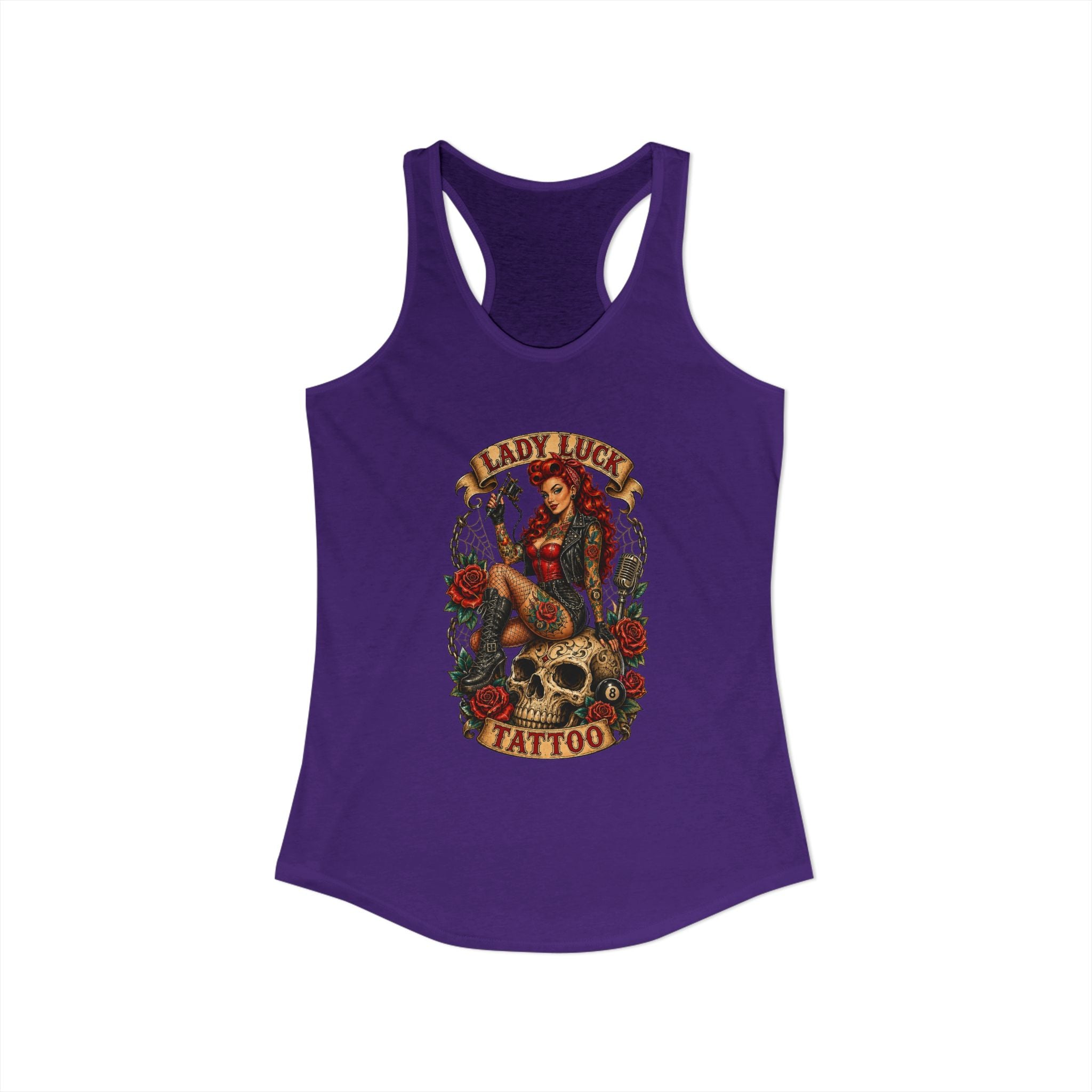 Lady Luck Tattoo Skull Queen Women’s Racerback Tank