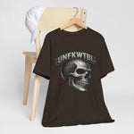 Skull Graphic Tee with 'UNFKWTBL' Banner — Gothic Skull T-Shirt