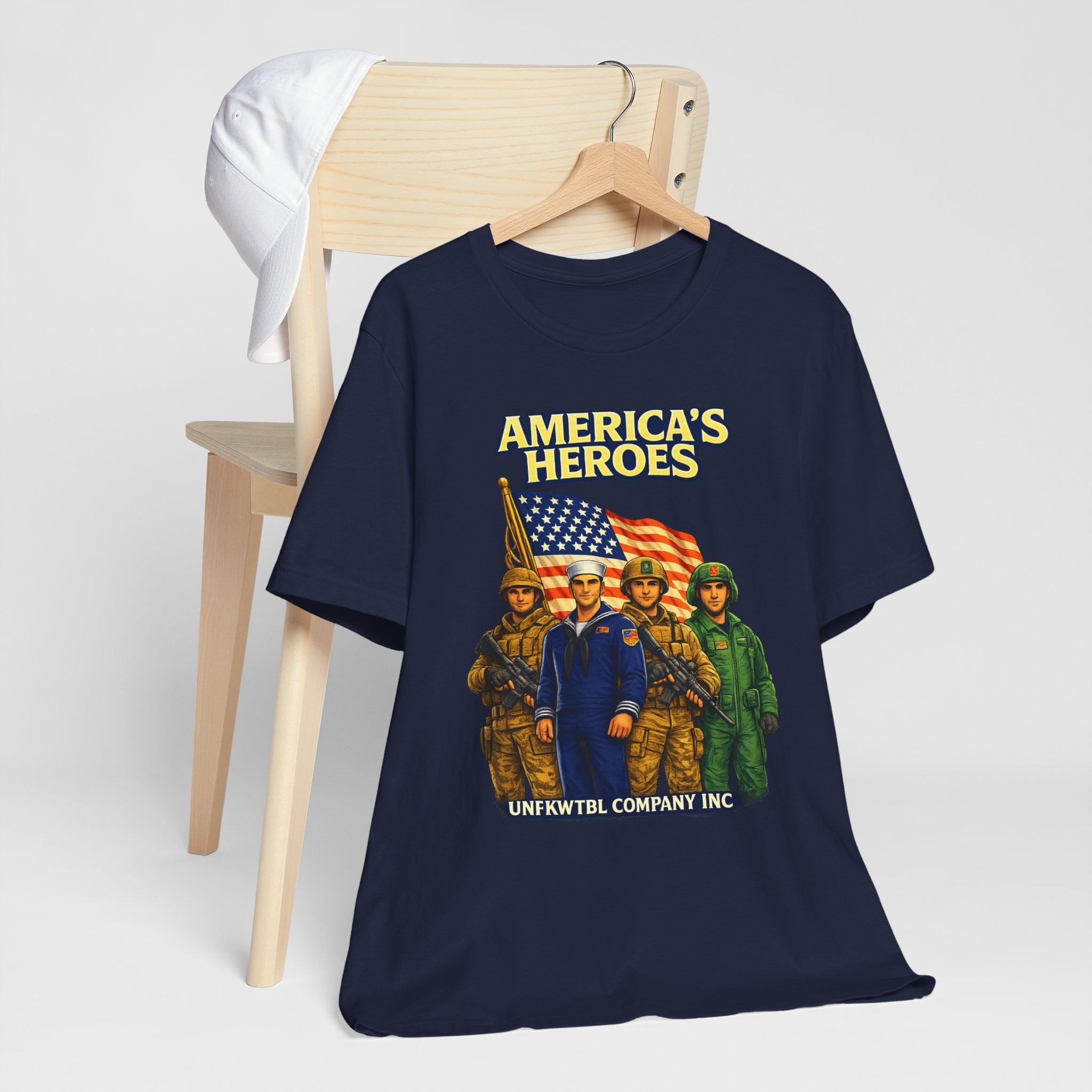 America's Heroes T-Shirt — Patriotic Military Vintage Graphic Tee
