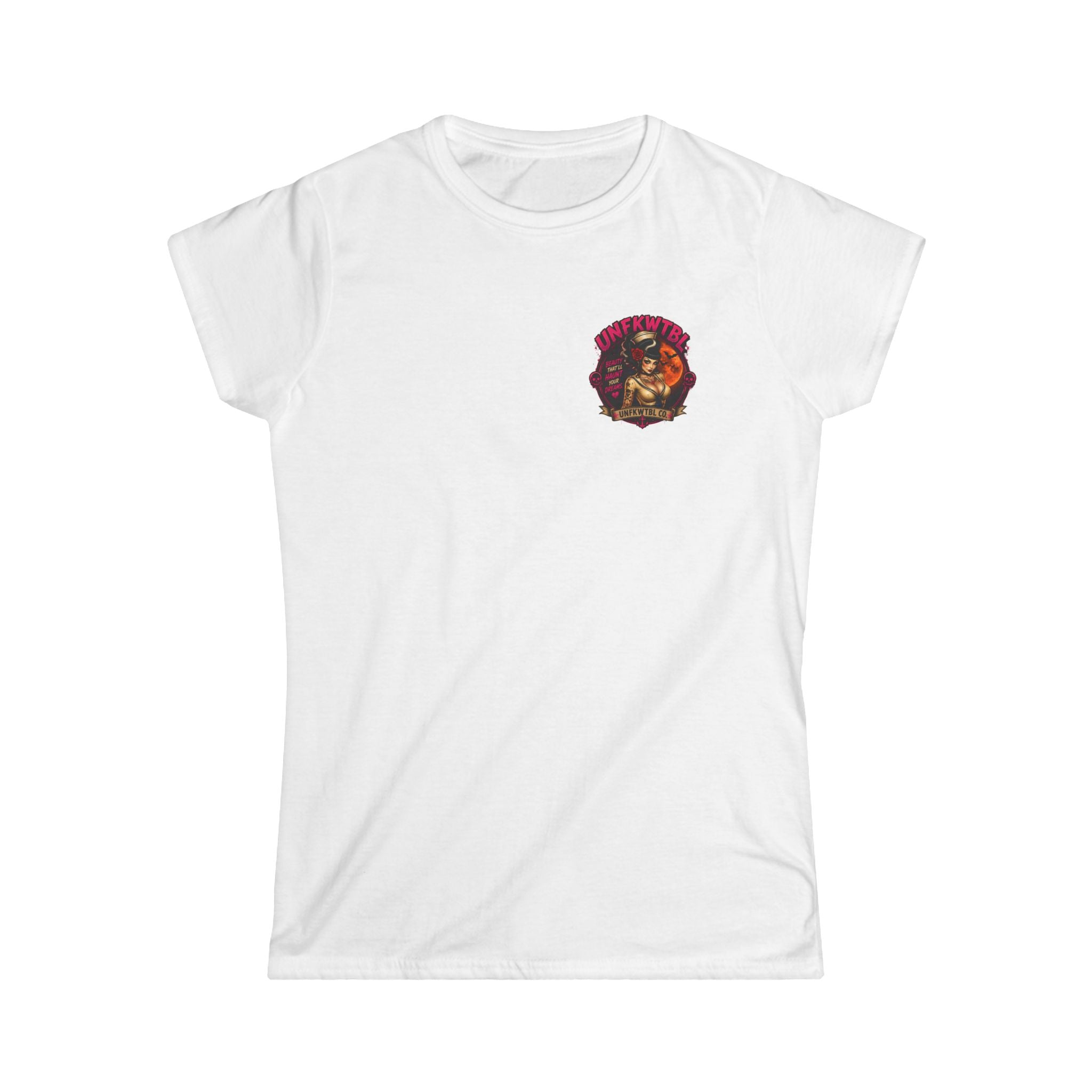 Zombie beach pinup Women’s White Tee — Classic Softstyle Crewneck