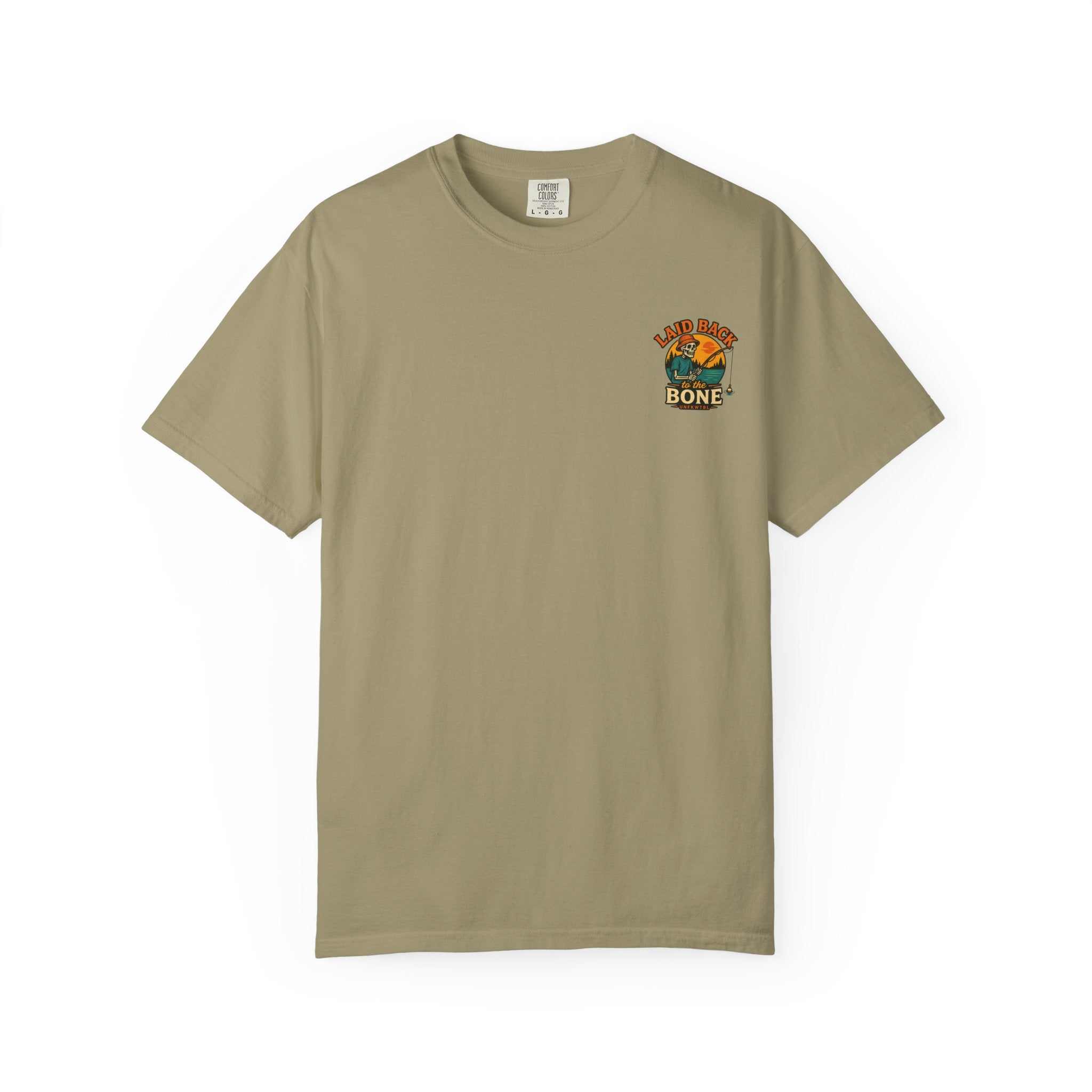 Couldn't Care Less T-Shirt — Retro Skeleton Fishing Graphic Tee