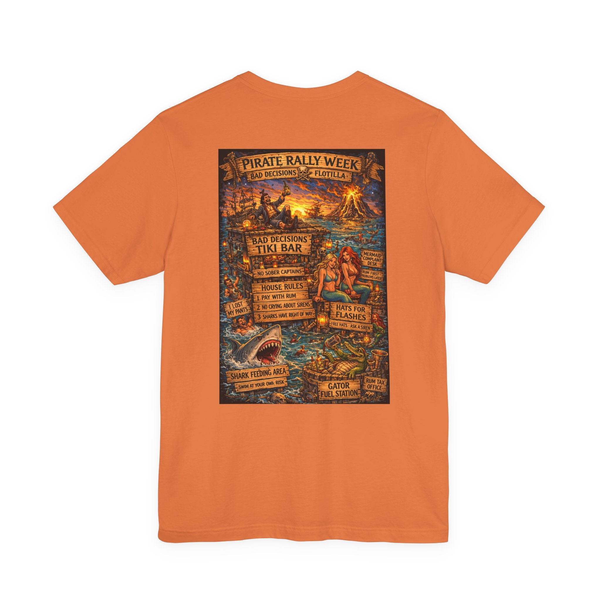 Pirate Rally Vintage Poster Tee — Tiki Bar Adventure Graphic Shirt