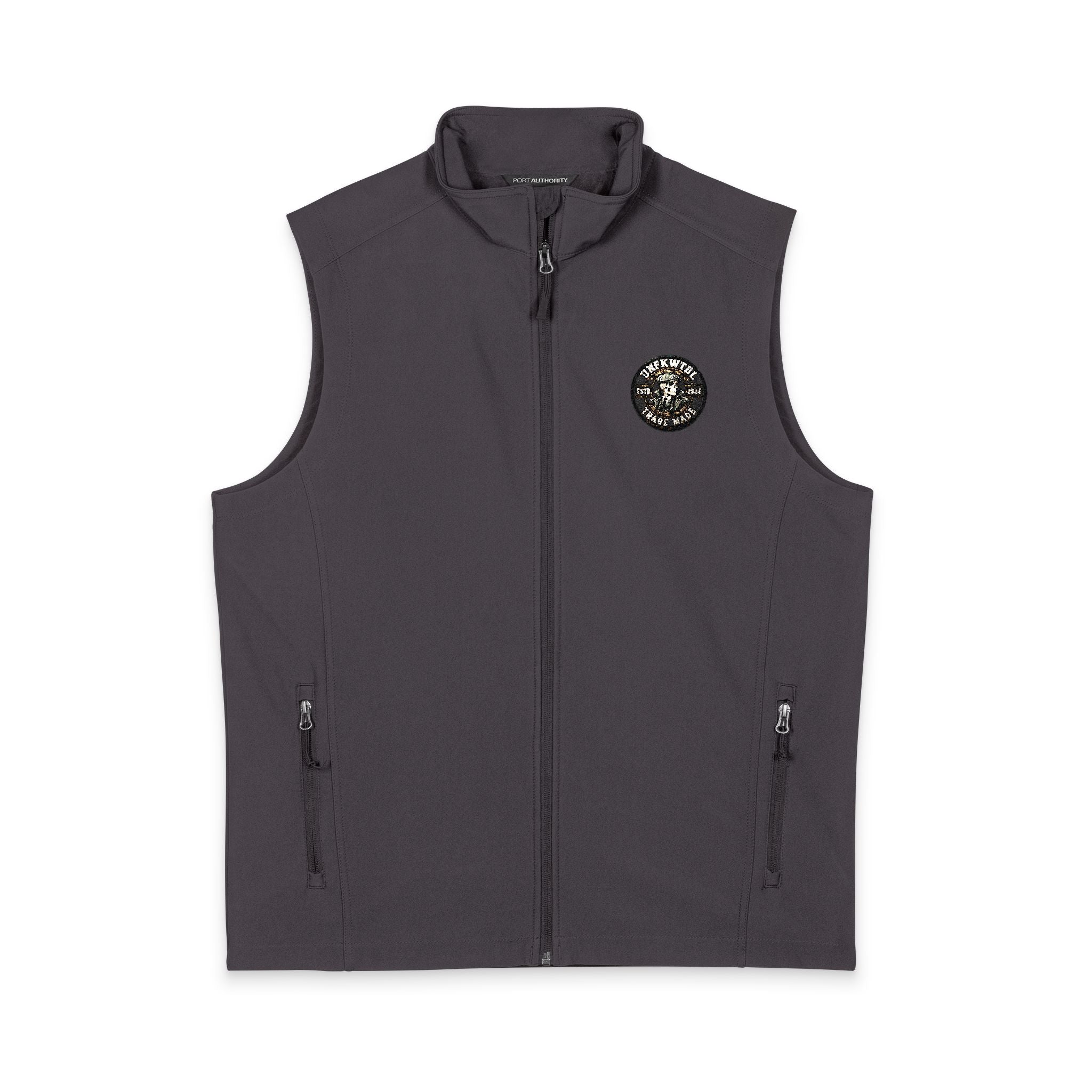 Embroidered 'Peaky Blinder' Skeleton Floral Crest Soft Shell Vest