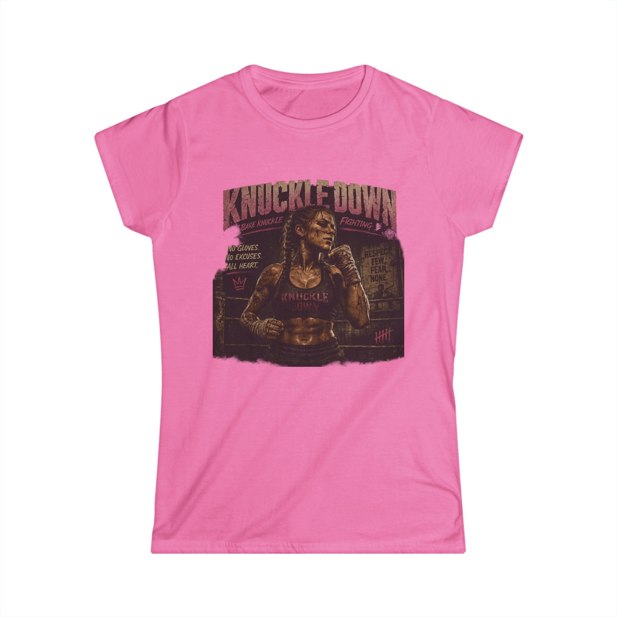 Knuckle Down Boxing Tee — Women's Retro Fight Night Graphic Shirt