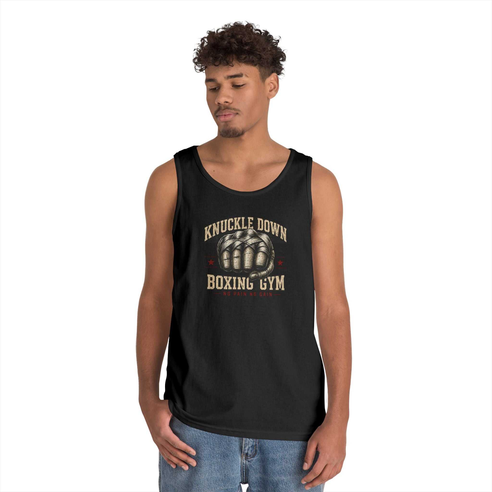 Knuckle Down Boxing Gym Tank Top — Vintage Fist Workout Tank