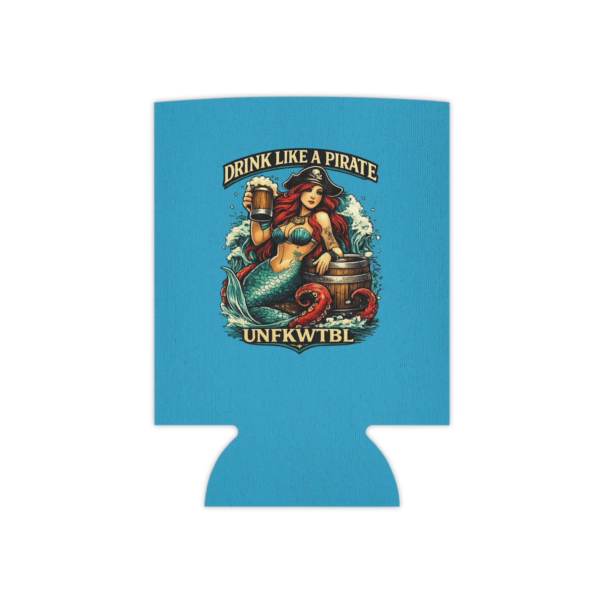 Can Cooler — "Drink Like a Pirate / Stay Cold" Mermaid & Skull Beer Koozie