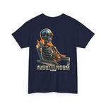 Navy Beach Vibes Tee with skeleton lounging and 