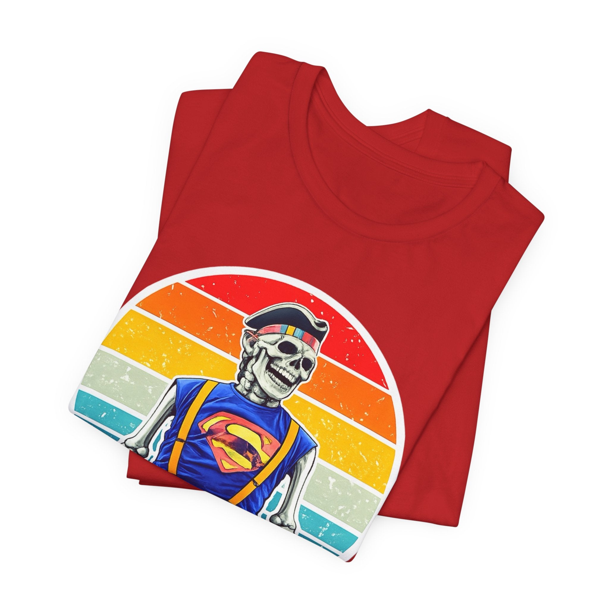 Skeleton Superfan Tee — "Hey You Guys!" Retro Vintage Graphic T-Shirt