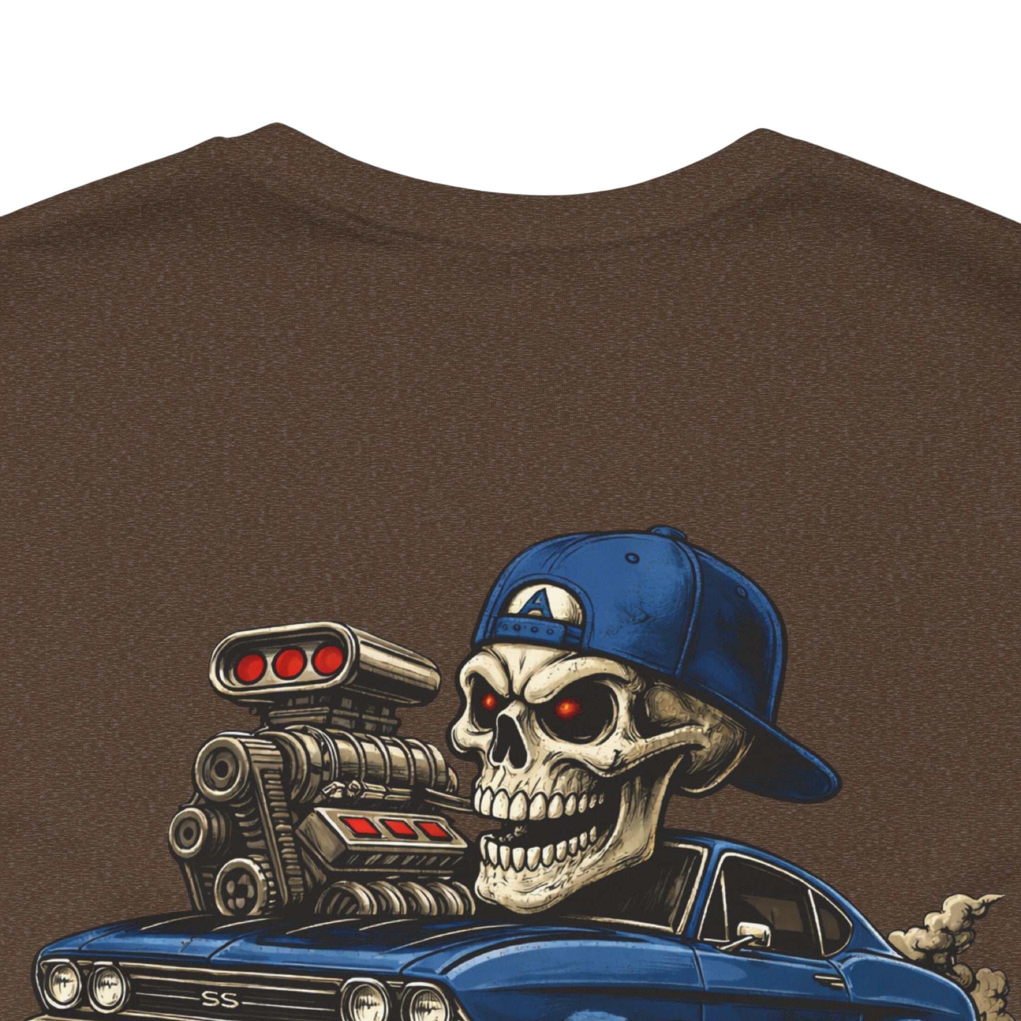 Burnout Skull Muscle Car Tee — "Still Burnin' Rubber" Graphic T-Shirt