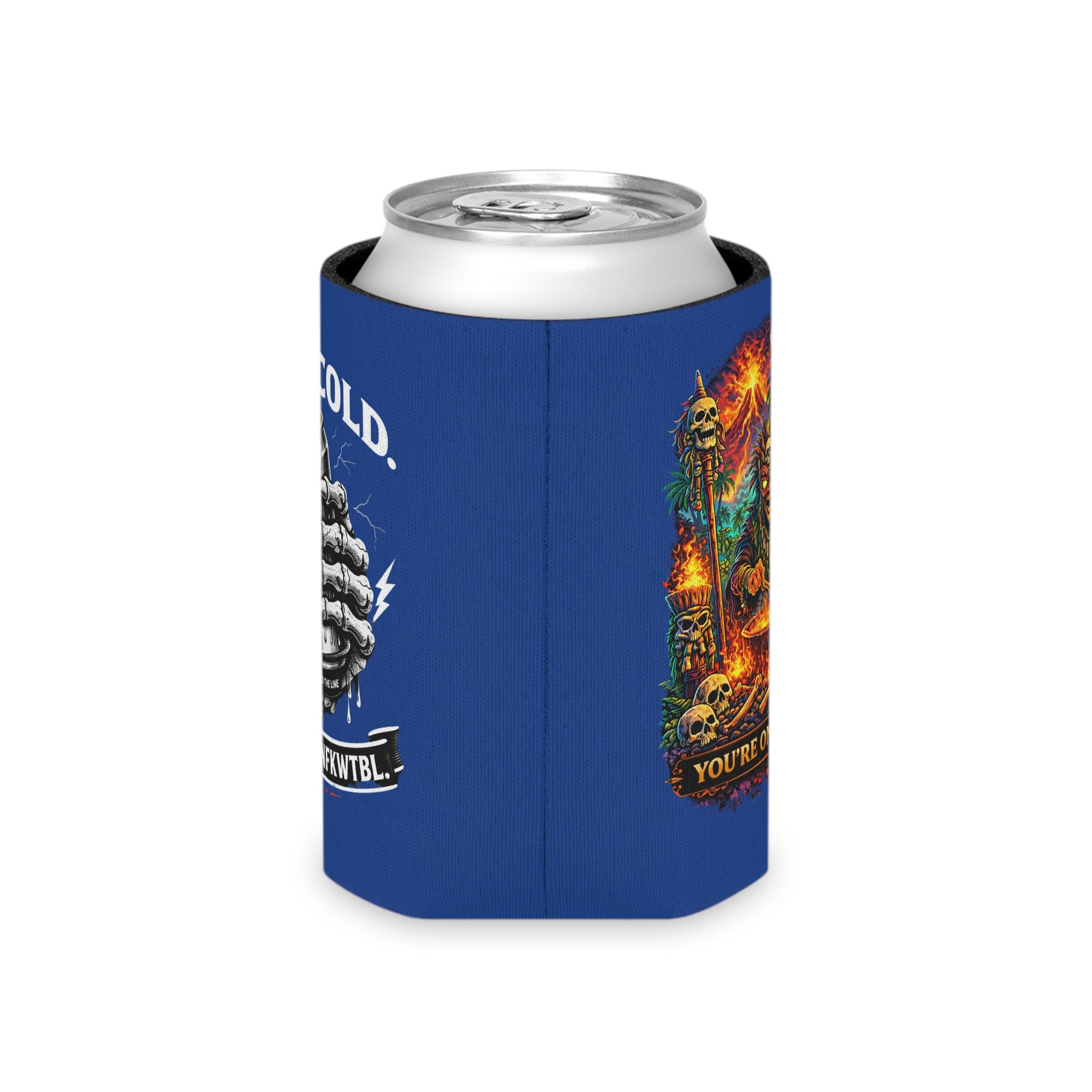 Can Cooler - "Stay Cold" Skull Hand Beer Koozie (You’re On The Menu)