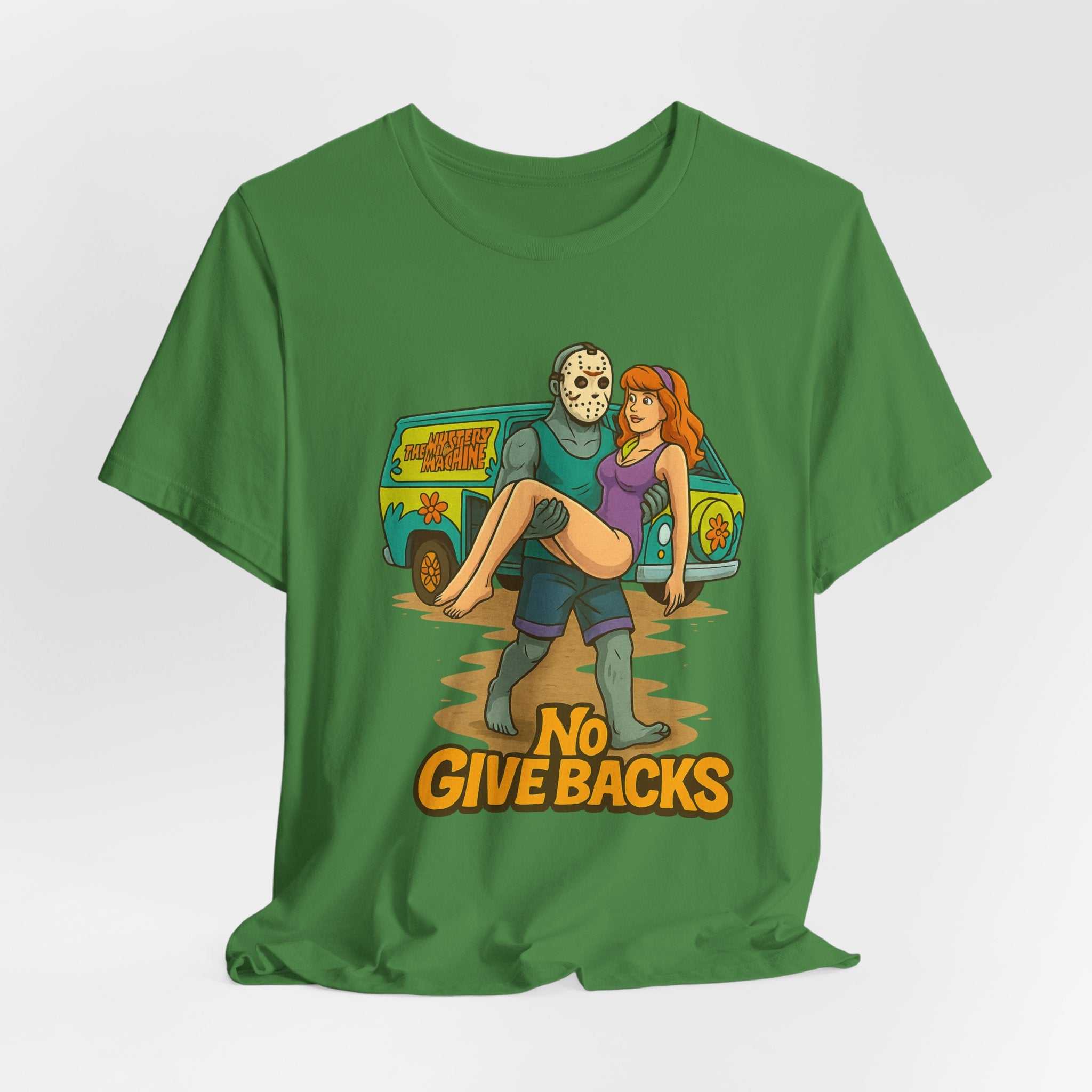 Horror Mashup Tee — 'No Give Backs' Jason & Daphne Retro Graphic T-Shirt