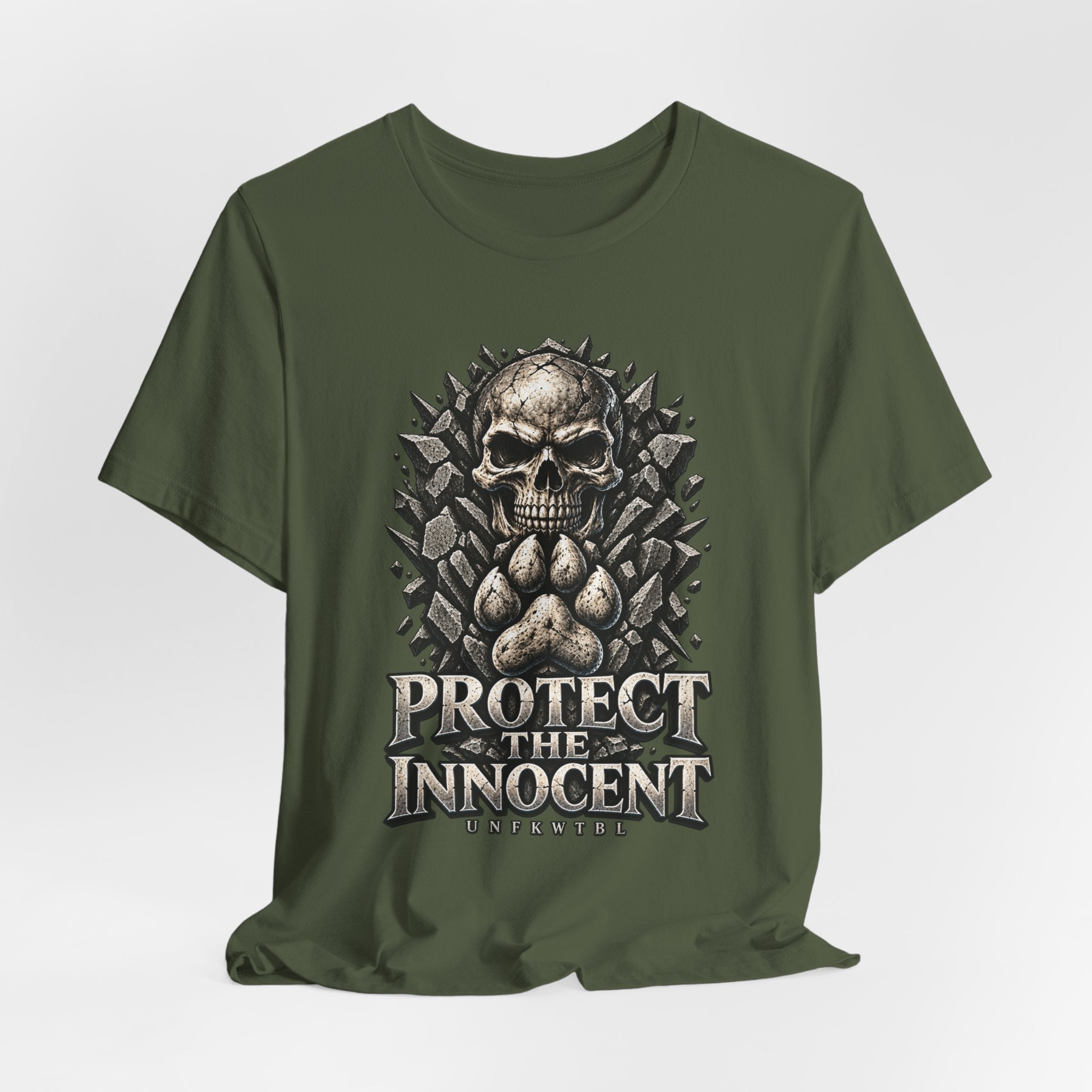 Protect the Innocent Skull Tee — "Harm Them... Answer For It." Statement T-Shirt