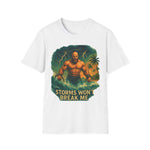 Unisex T-shirt with atlas strength storm of life design, 100% cotton, classic fit, versatile style