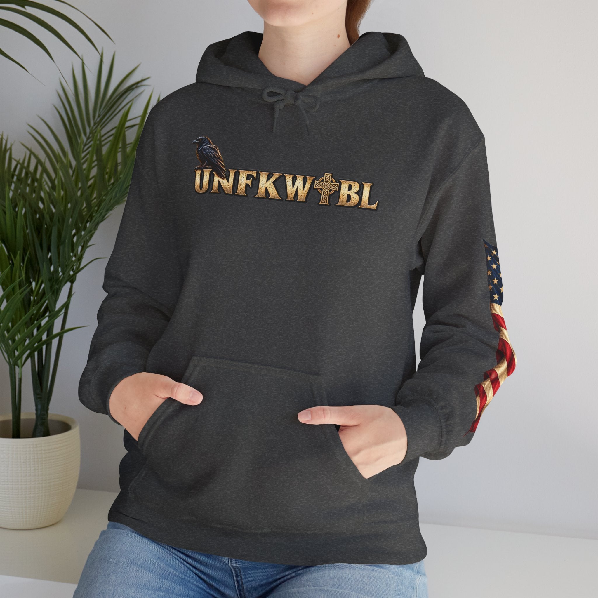 UNFKWTBL The Watcher Raven & Celtic Cross Hoodie