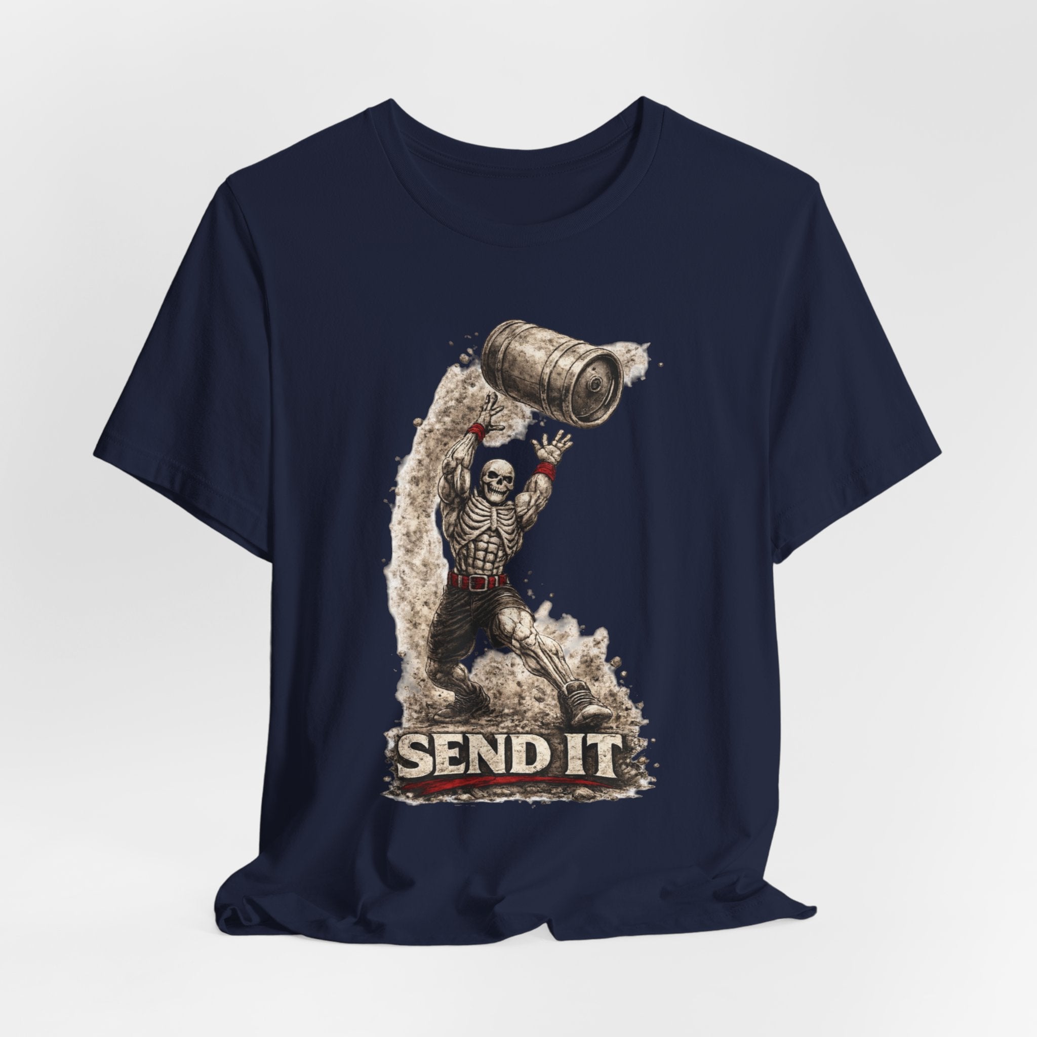 Send It Skull Rider T-Shirt — Vintage Skeleton Keg Surfing Tee