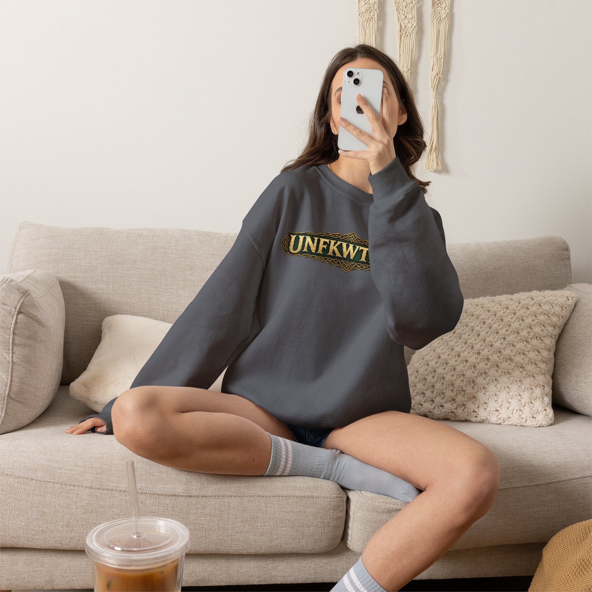 UNFKWTBL Vintage Crest Crewneck Sweatshirt