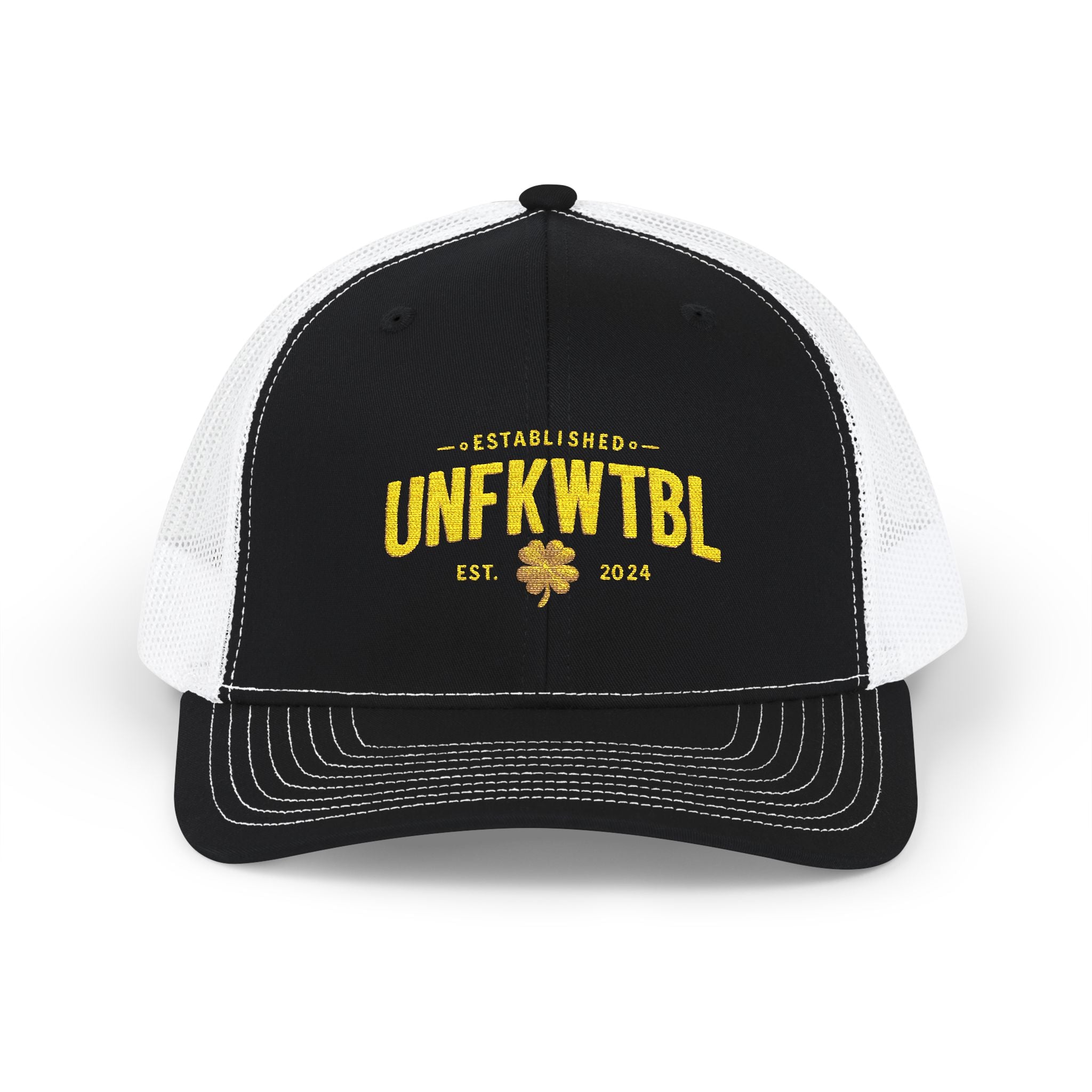 Unfkwtbl Trucker Cap – Vintage Yellow Logo Snapback Mesh Hat