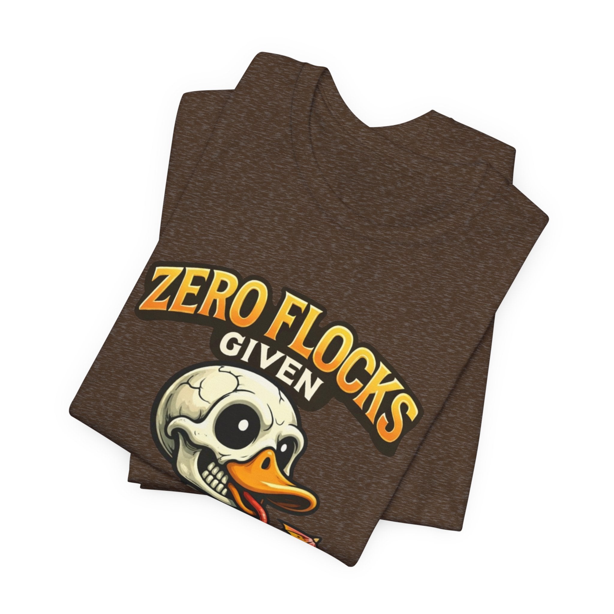 T‑Shirt — "Zero Flocks Given" Skeleton Duck Graphic Tee