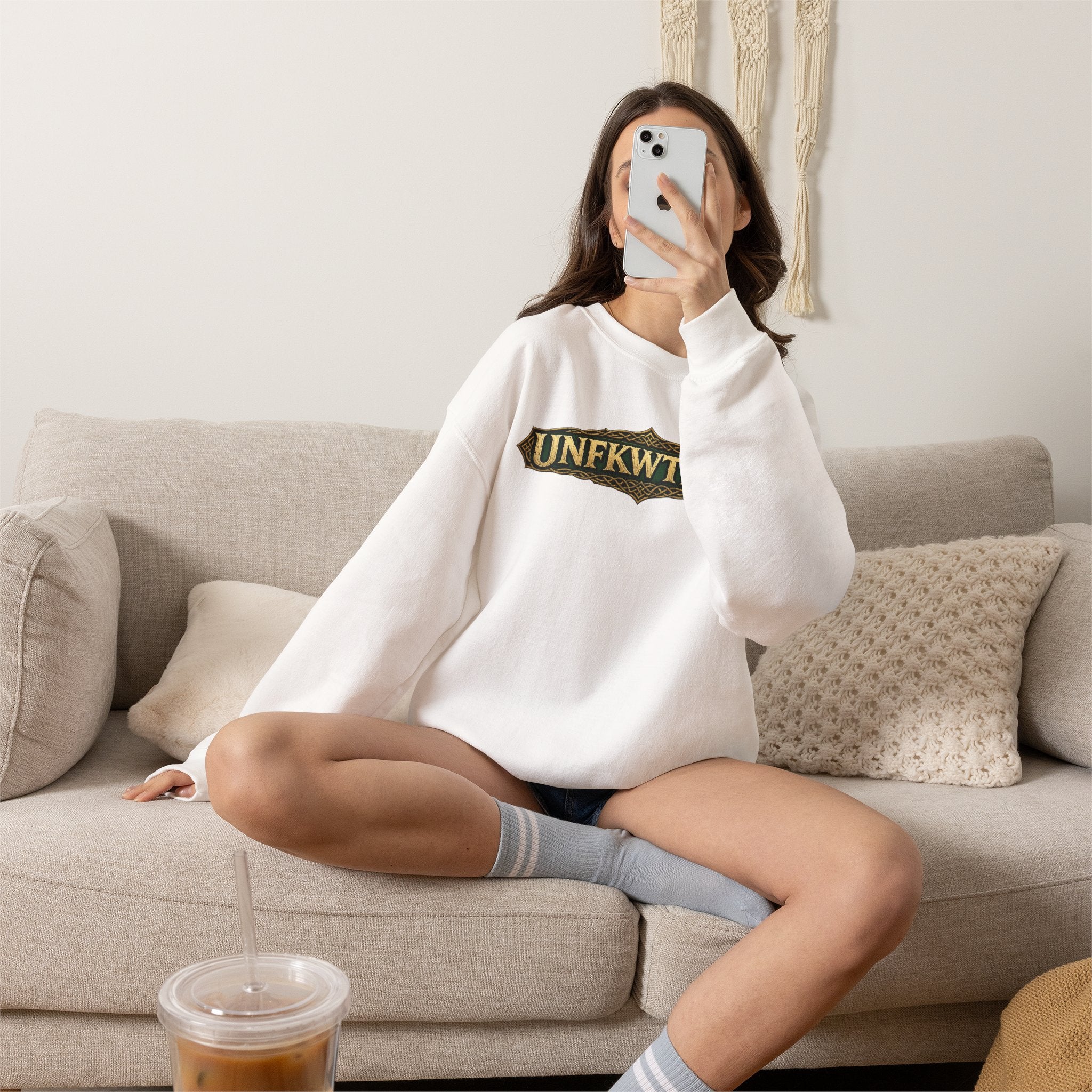 UNFKWTBL Vintage Crest Crewneck Sweatshirt