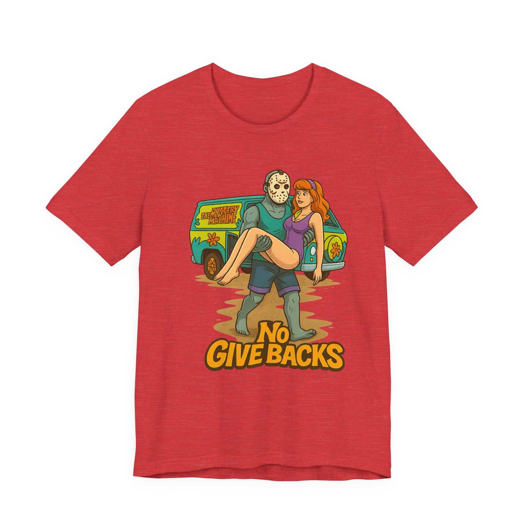 Horror Mashup Tee — 'No Give Backs' Jason & Daphne Retro Graphic T-Shirt