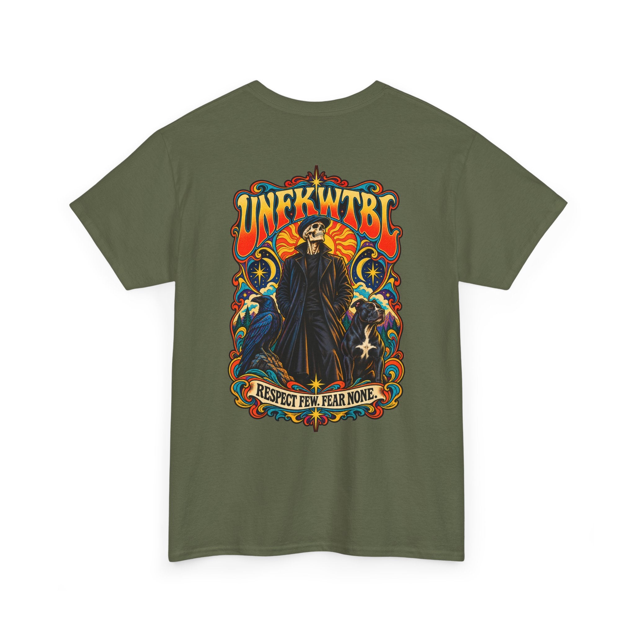 Respect Few. Fear None. Cloaked Figure Graphic Tee