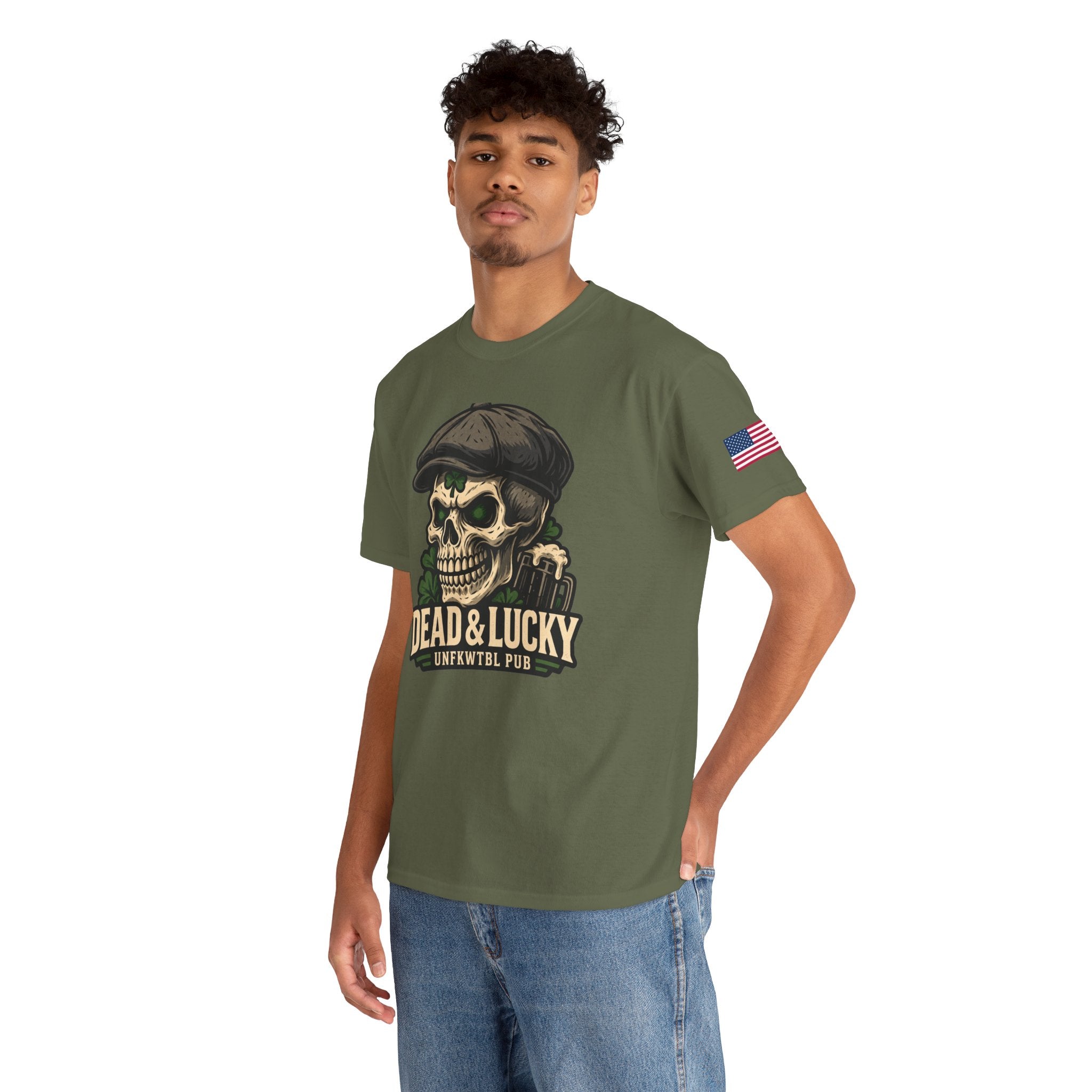 Dead & Lucky Skull Tee Irish Pub Shirt UNFKWTBL