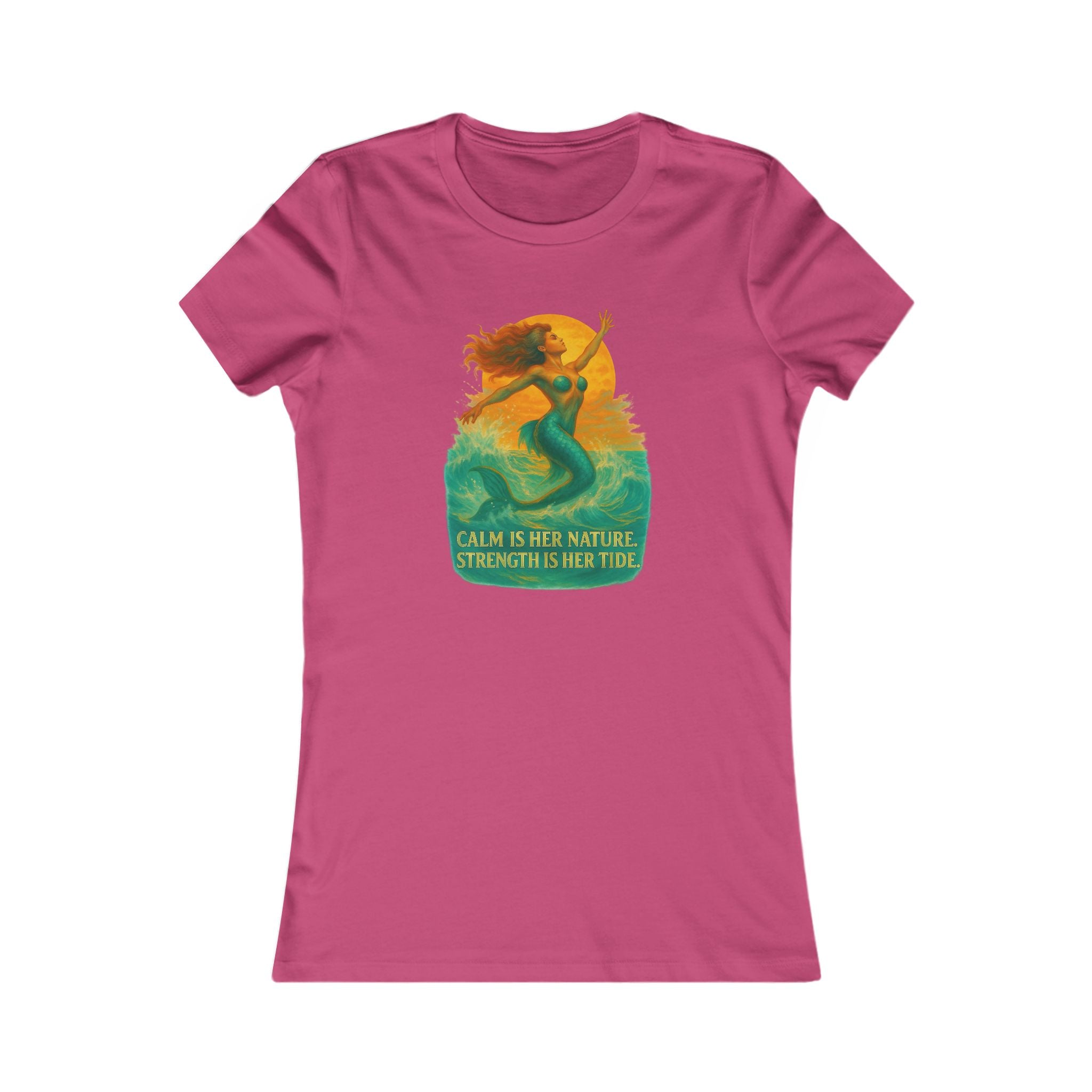 Women's Tee — 'Calm Is Her Nature, Strength Is Her Tide' Mermaid Graphic