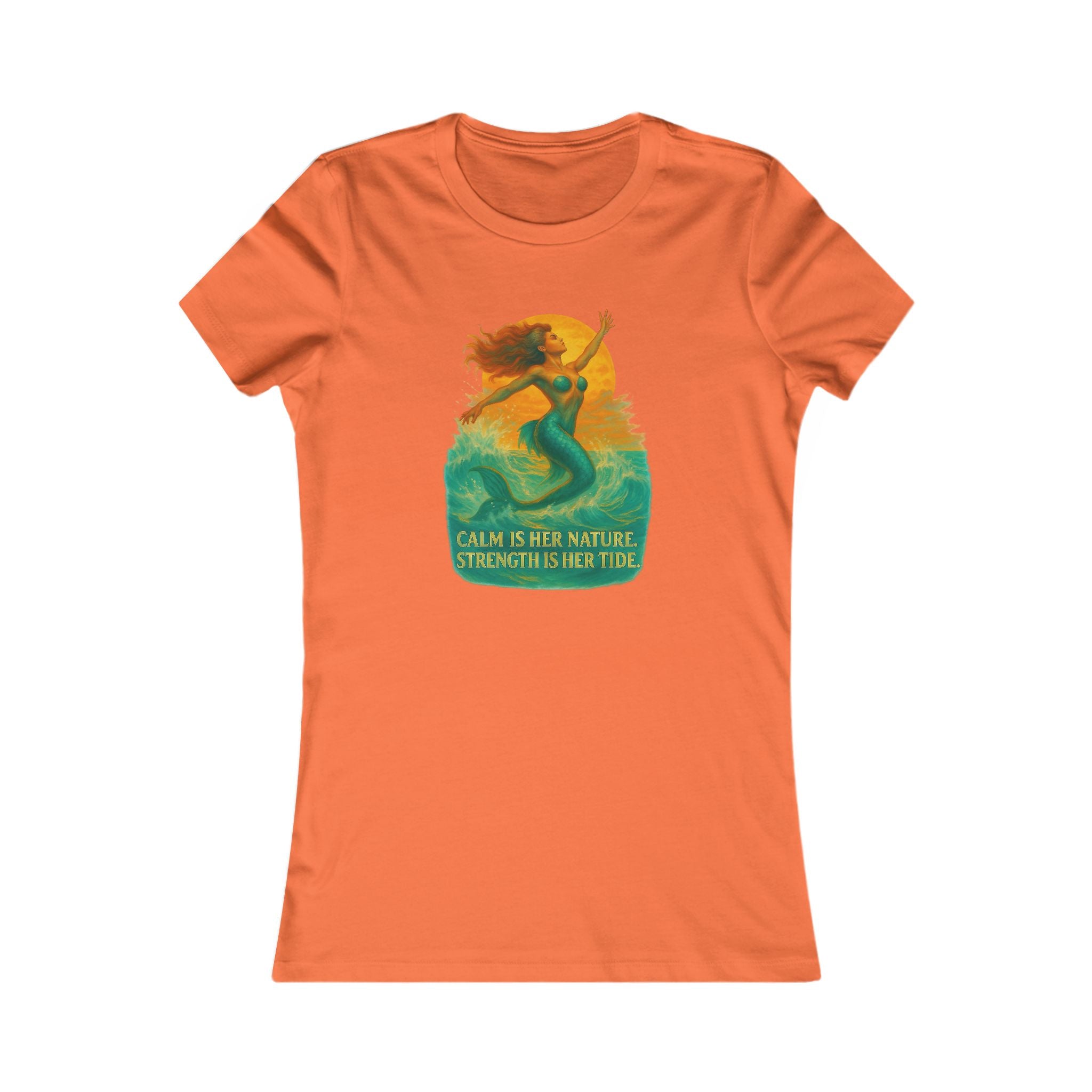 Women's Tee — 'Calm Is Her Nature, Strength Is Her Tide' Mermaid Graphic